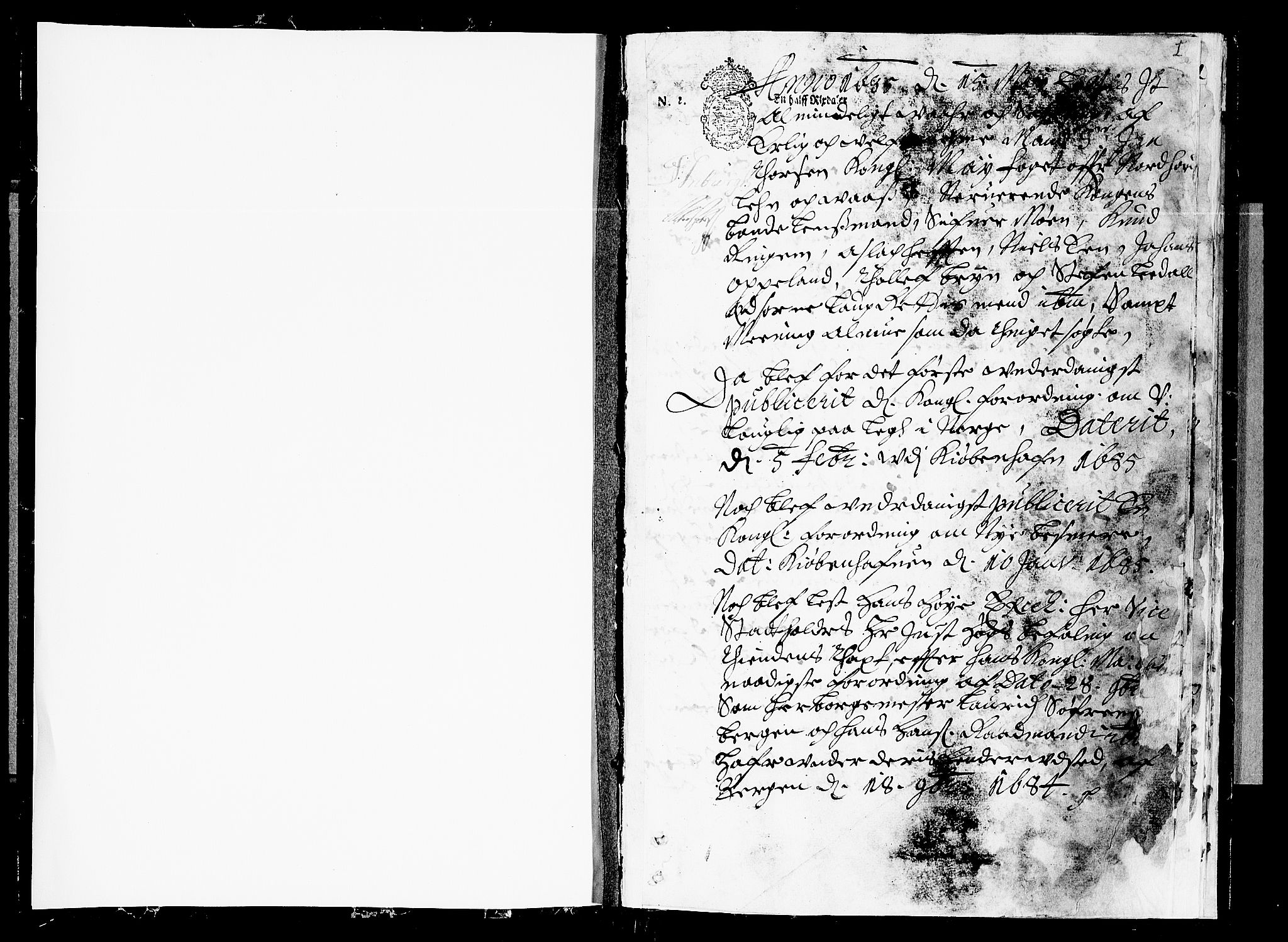 Hardanger og Voss sorenskriveri, SAB/A-2501/1/1A/1Ab/L0016: Tingbok for Voss, 1685-1686, p. 0b-1a