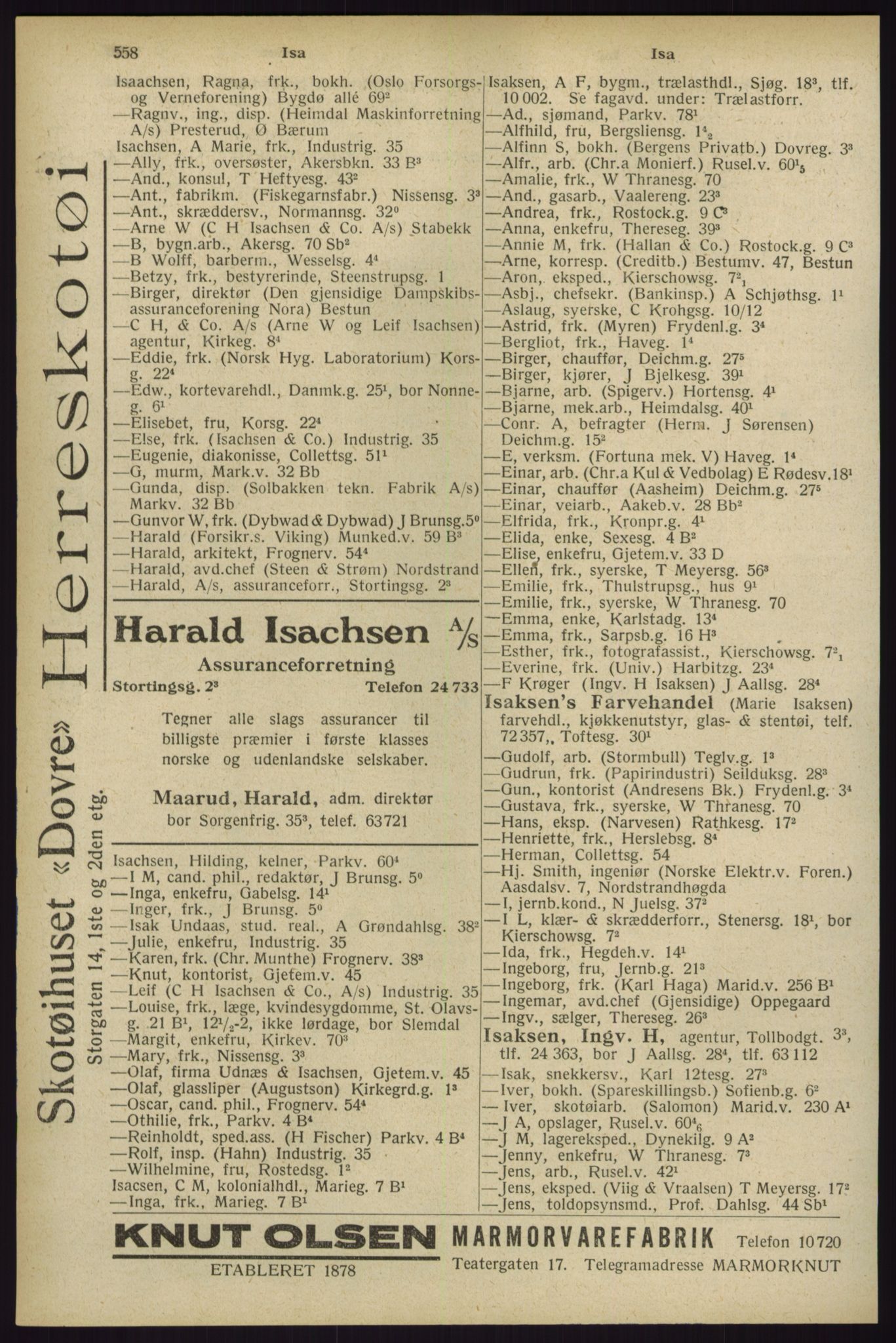 Kristiania/Oslo adressebok, PUBL/-, 1929, p. 558