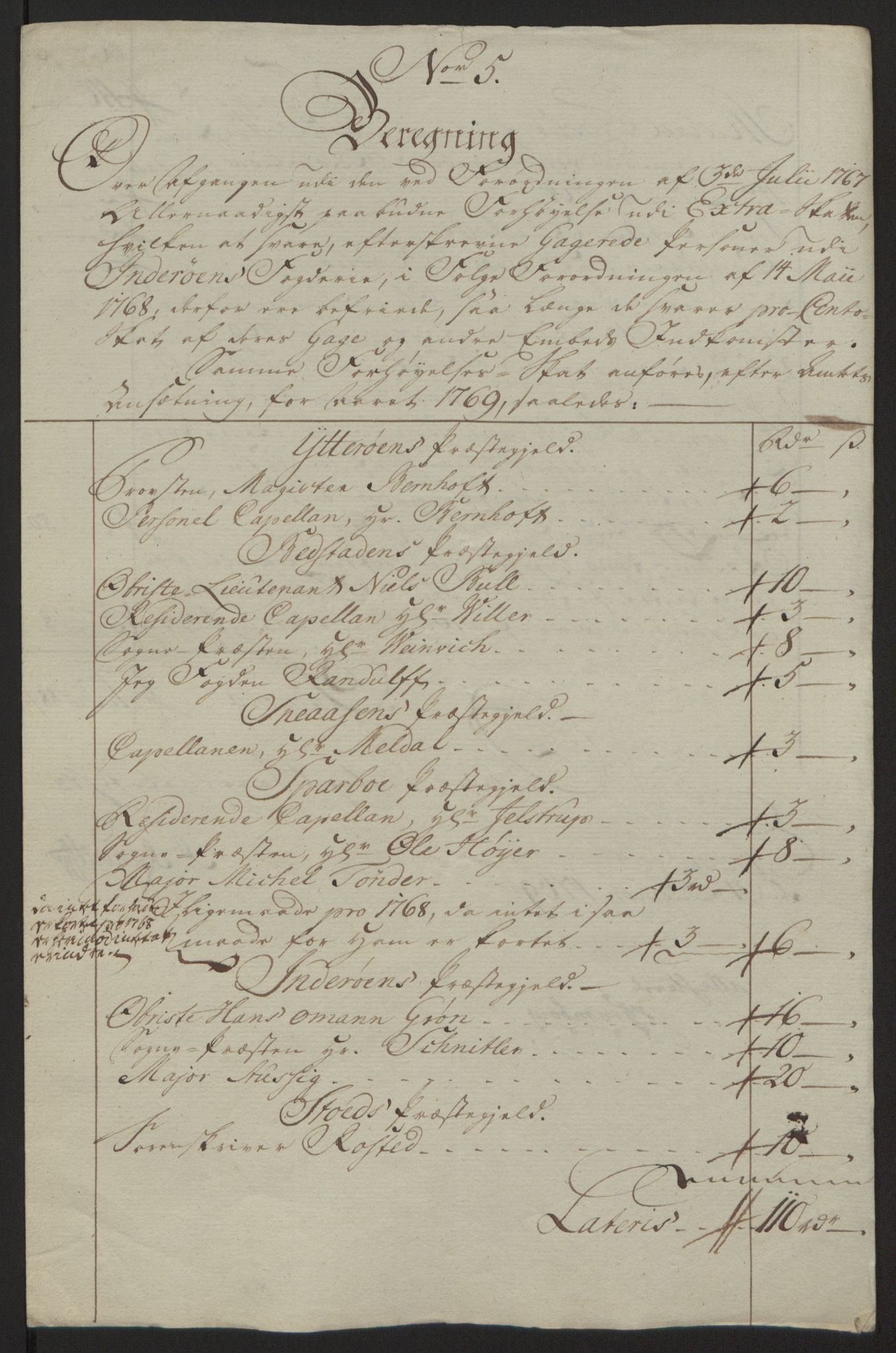 Rentekammeret inntil 1814, Reviderte regnskaper, Fogderegnskap, RA/EA-4092/R63/L4420: Ekstraskatten Inderøy, 1762-1772, p. 365