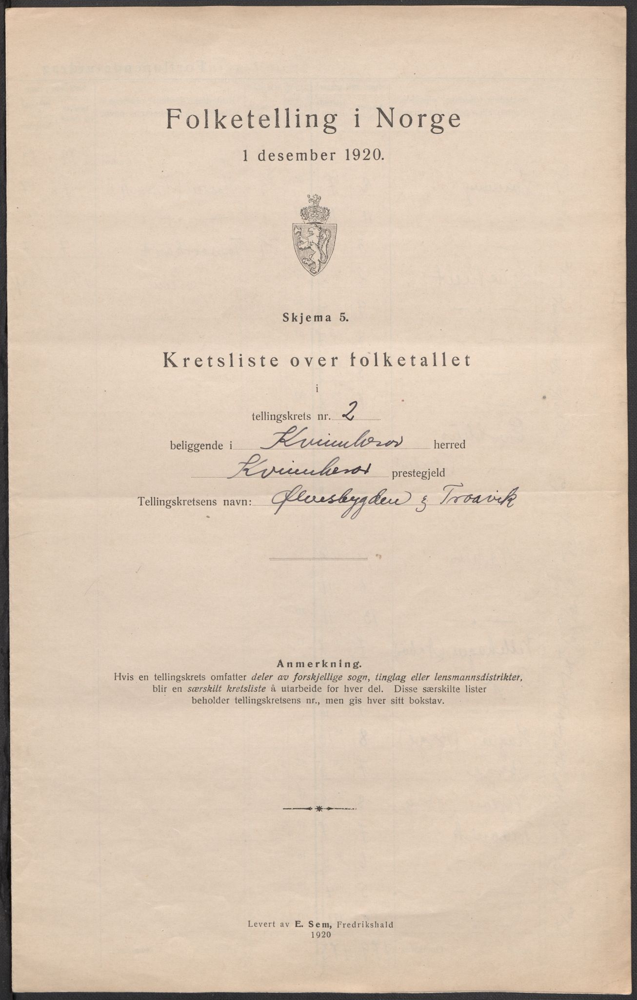 SAB, 1920 census for Kvinnherad, 1920, p. 8