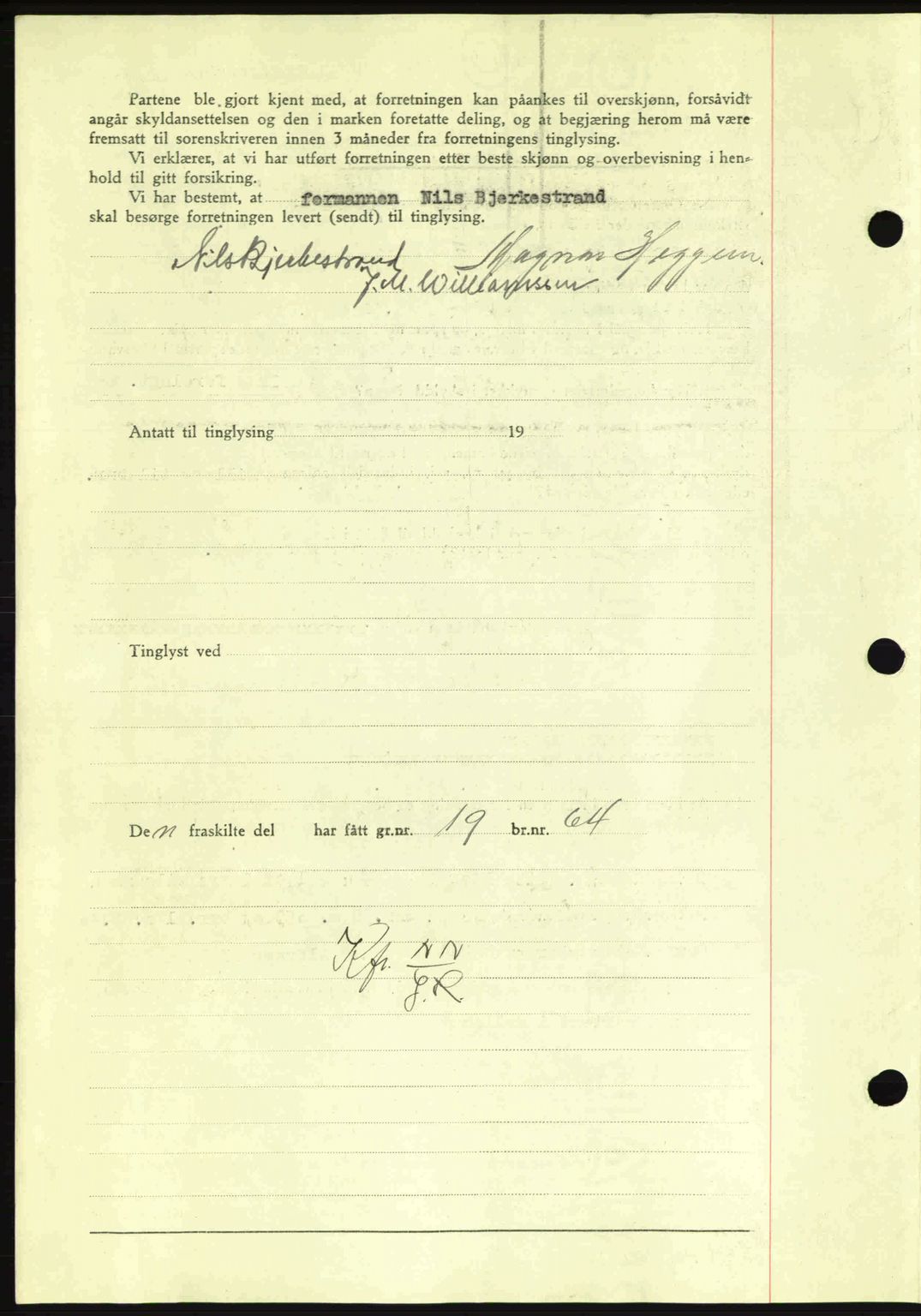 Nordmøre sorenskriveri, AV/SAT-A-4132/1/2/2Ca: Mortgage book no. A92, 1942-1942, Diary no: : 1426/1942