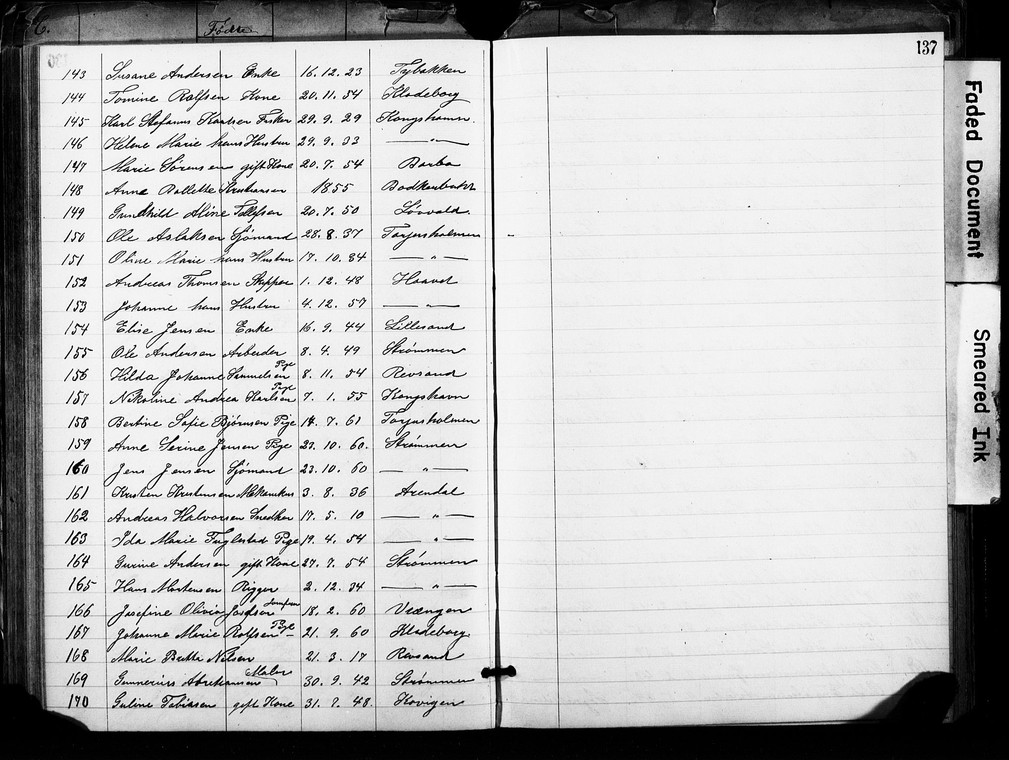 Metodistmenigheten, Arendal, AV/SAK-1292-0011/F/Fa/L0001: Dissenter register no. F-2, 1867-1879, p. 137