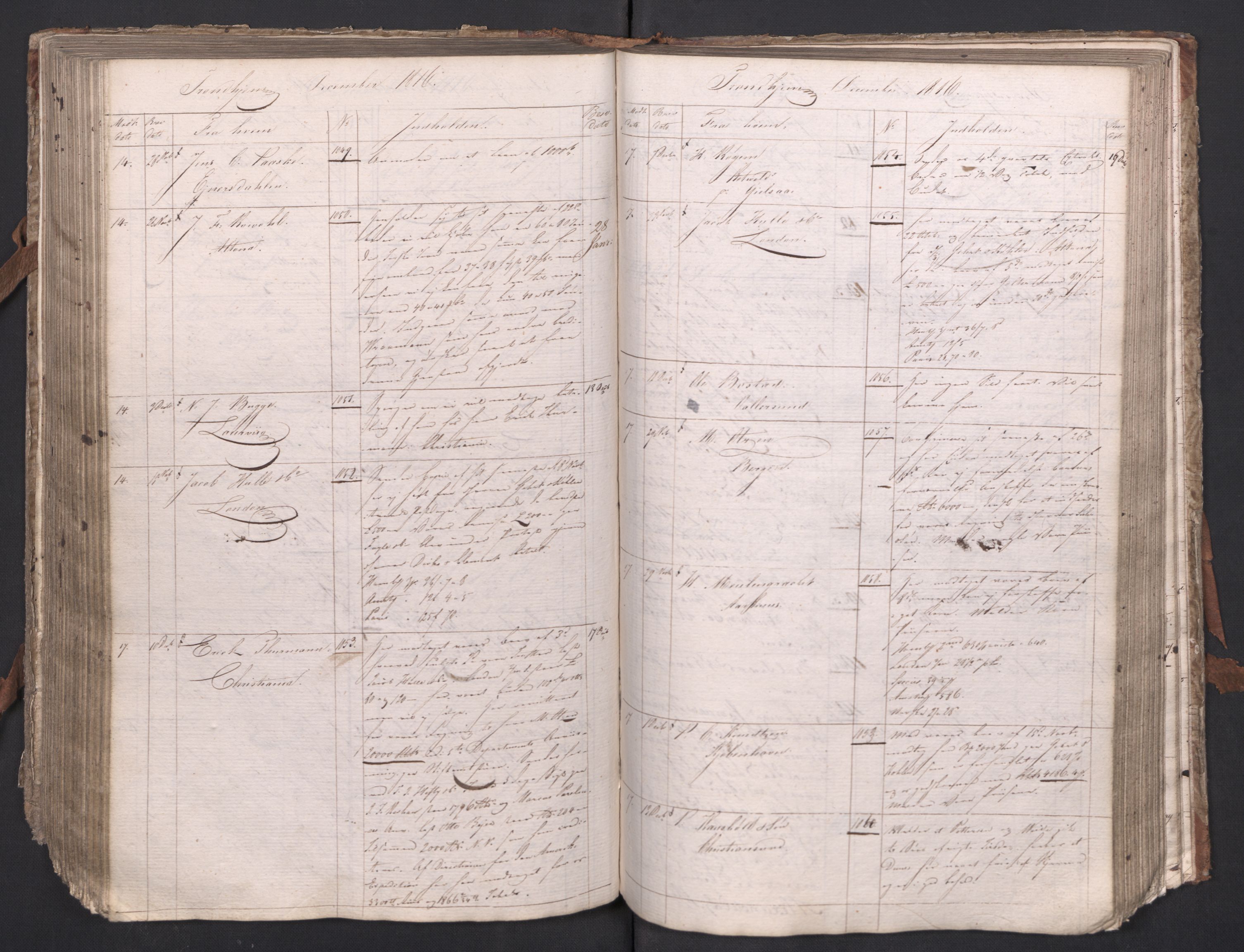 Hoë, Herman & Co, AV/SAT-PA-0280/11/L0045: Brevekstraktbok, 1814-1818
