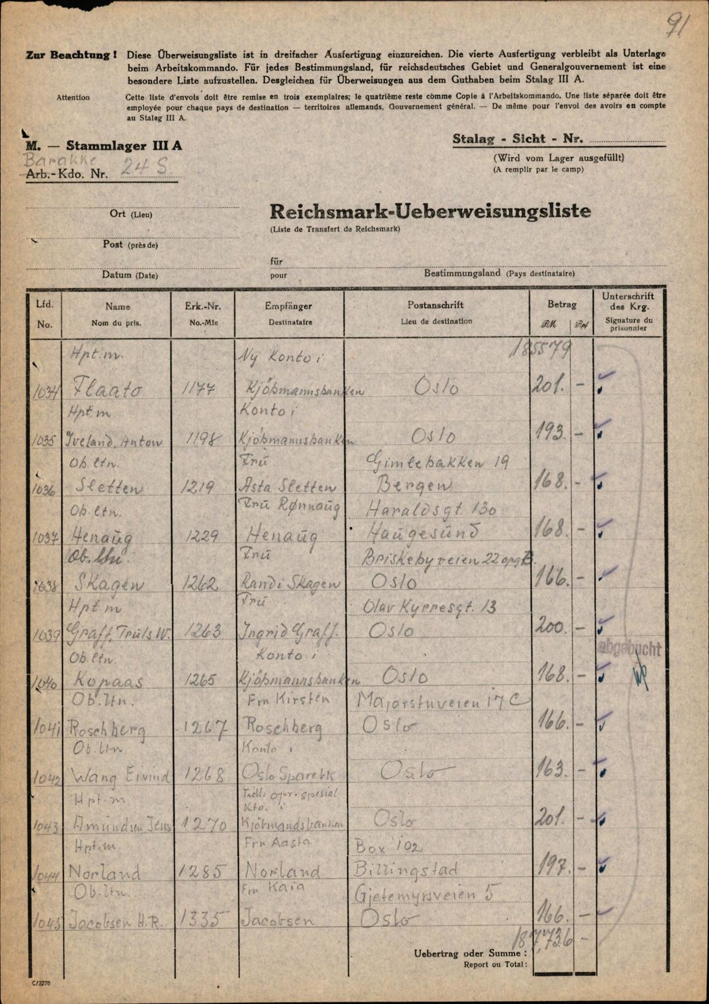 Forsvaret, Forsvarets krigshistoriske avdeling, AV/RA-RAFA-2017/Y/Yf/L0202: II-C-11-2103-2104  -  Norske offiserer i krigsfangenskap, 1940-1945, p. 246