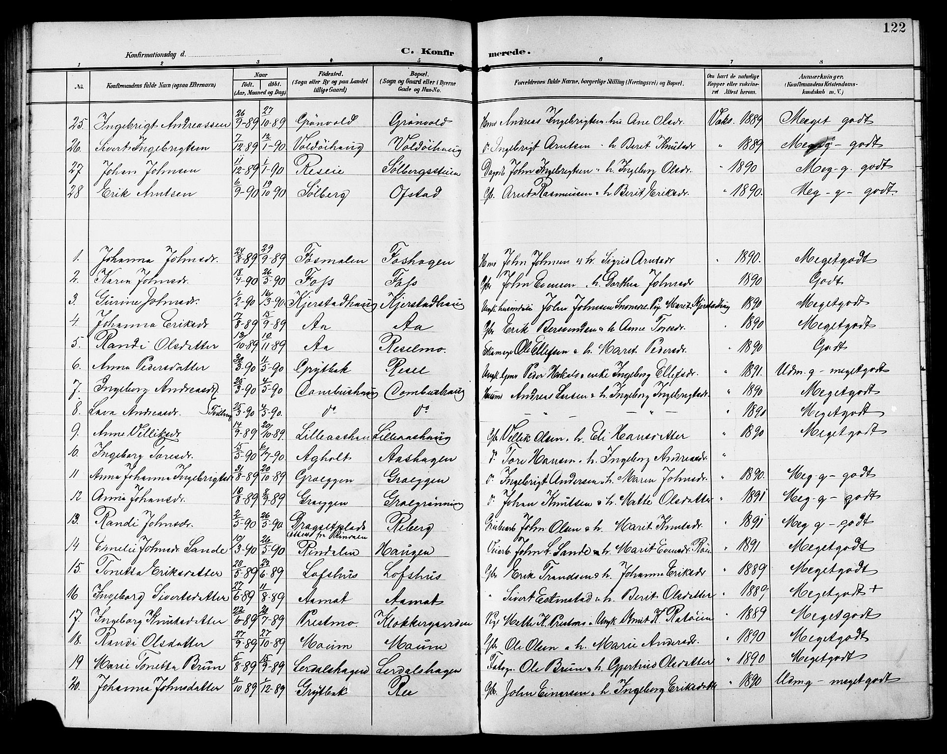 Ministerialprotokoller, klokkerbøker og fødselsregistre - Sør-Trøndelag, SAT/A-1456/672/L0864: Parish register (copy) no. 672C03, 1902-1914, p. 122