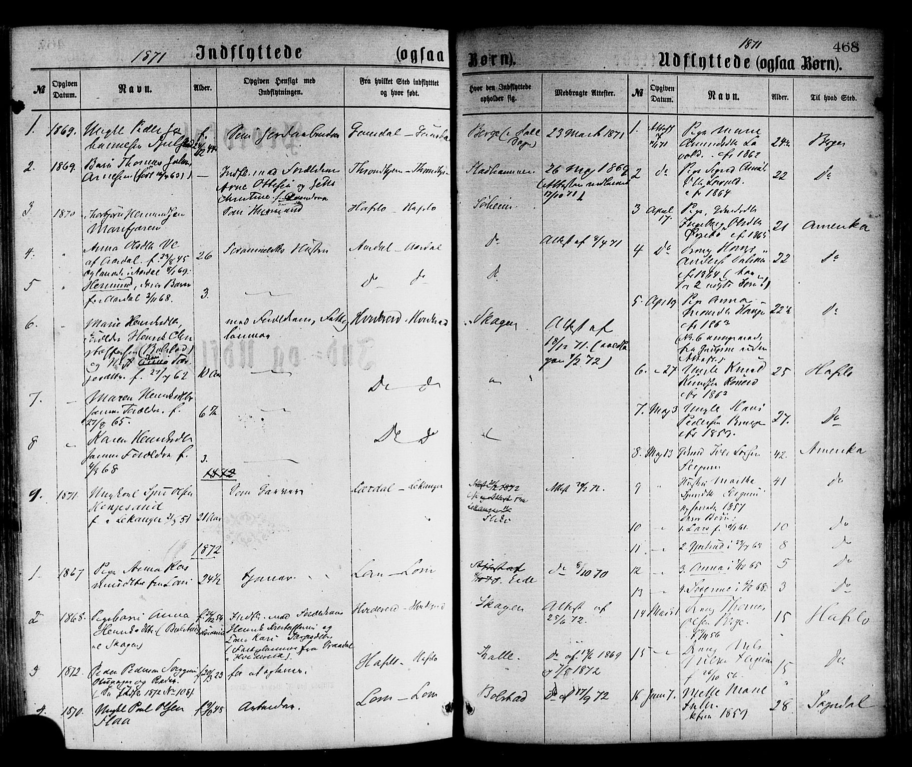 Luster sokneprestembete, SAB/A-81101/H/Haa/Haaa/L0010: Parish register (official) no. A 10, 1871-1886, p. 468