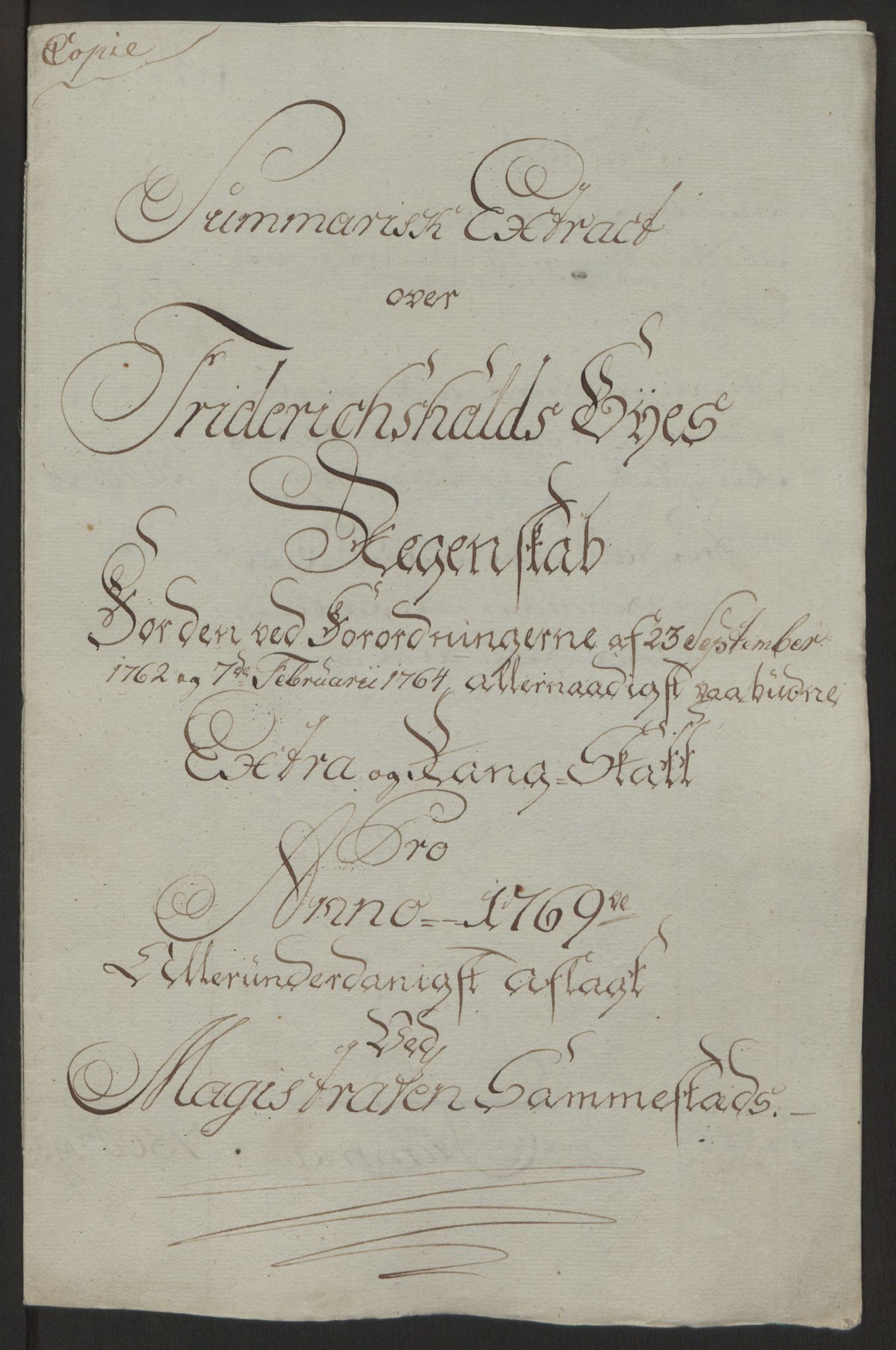 Rentekammeret inntil 1814, Reviderte regnskaper, Byregnskaper, AV/RA-EA-4066/R/Ra/L0006/0001: [A4] Kontribusjonsregnskap / Ekstraskatt, 1762-1772, p. 155