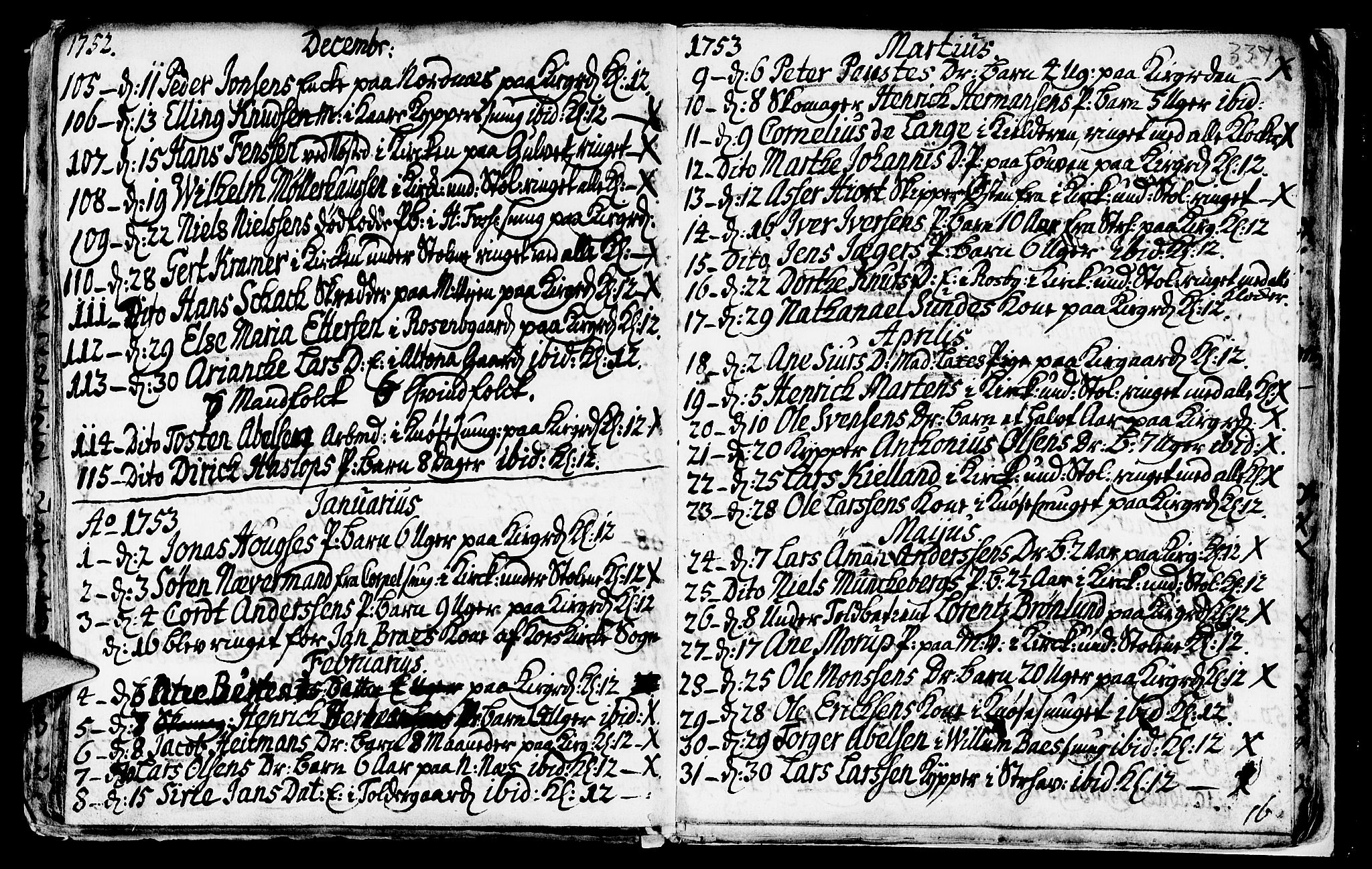Nykirken Sokneprestembete, SAB/A-77101/H/Haa/L0009: Parish register (official) no. A 9, 1689-1759, p. 337