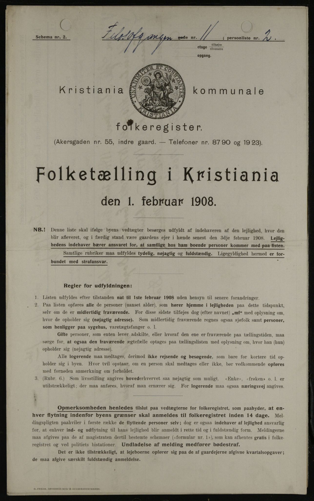 OBA, Municipal Census 1908 for Kristiania, 1908, p. 21952