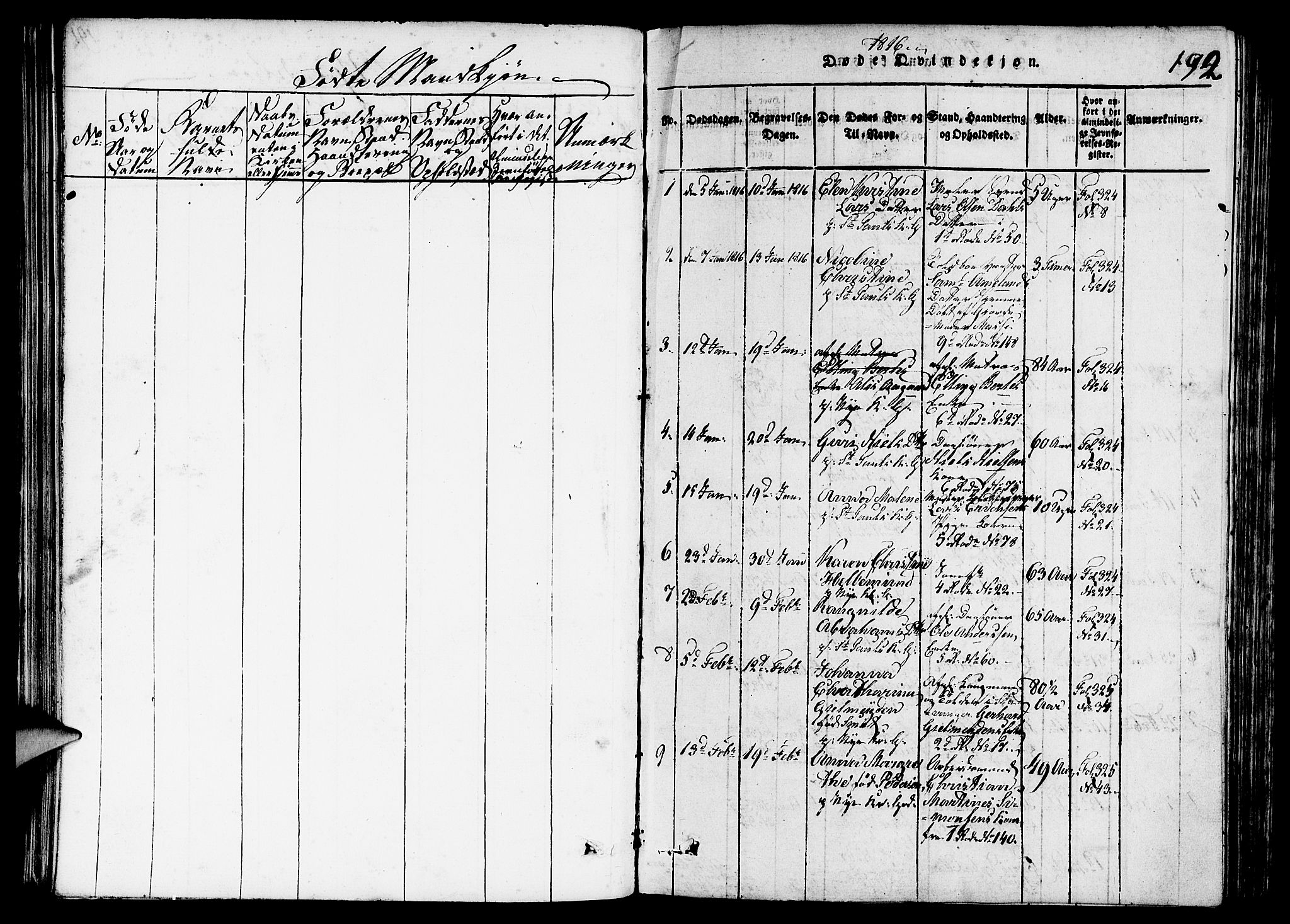 Nykirken Sokneprestembete, AV/SAB-A-77101/H/Hab/L0003: Parish register (copy) no. A 4, 1816-1821, p. 192