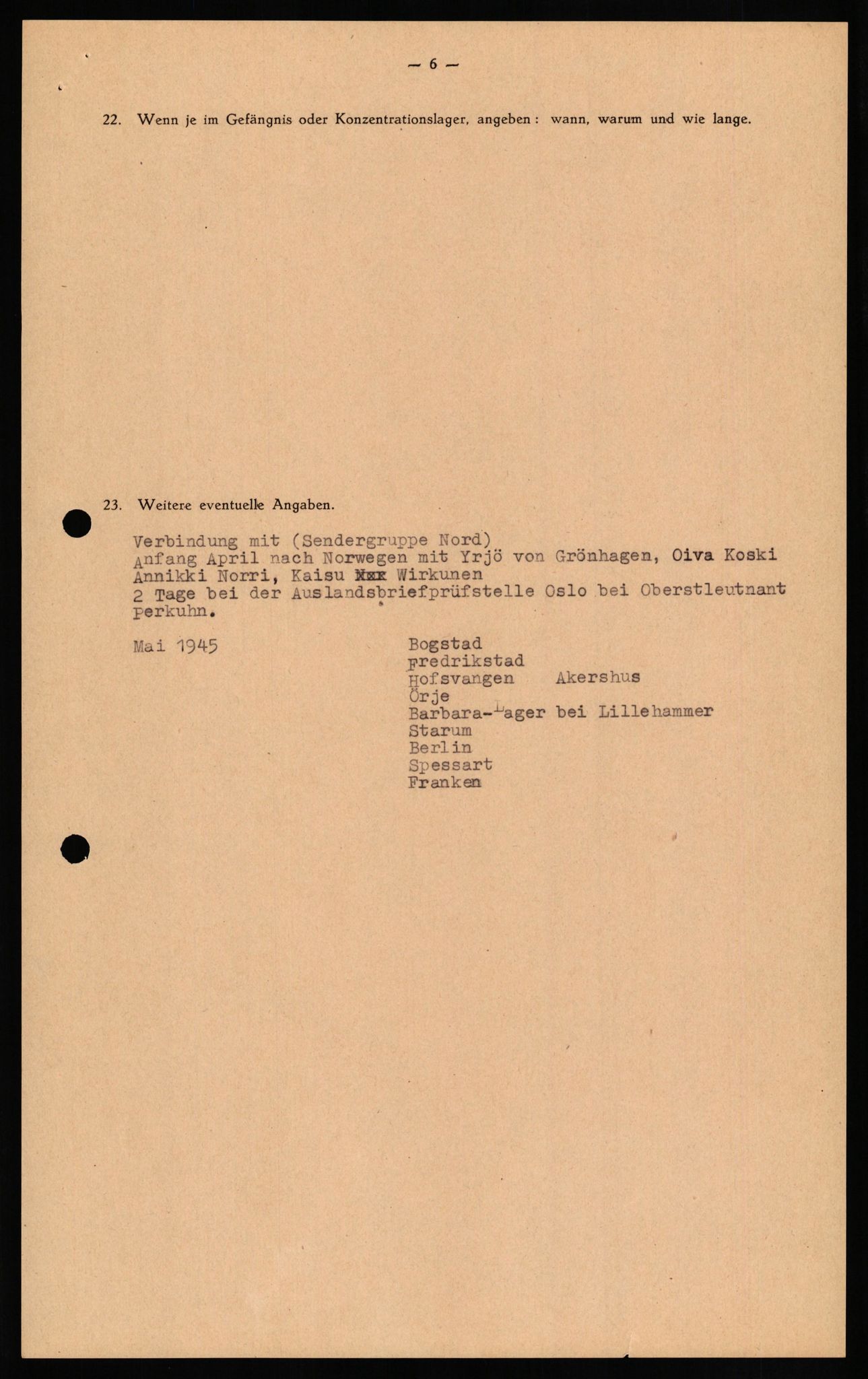 Forsvaret, Forsvarets overkommando II, AV/RA-RAFA-3915/D/Db/L0021: CI Questionaires. Tyske okkupasjonsstyrker i Norge. Tyskere., 1945-1946, p. 211