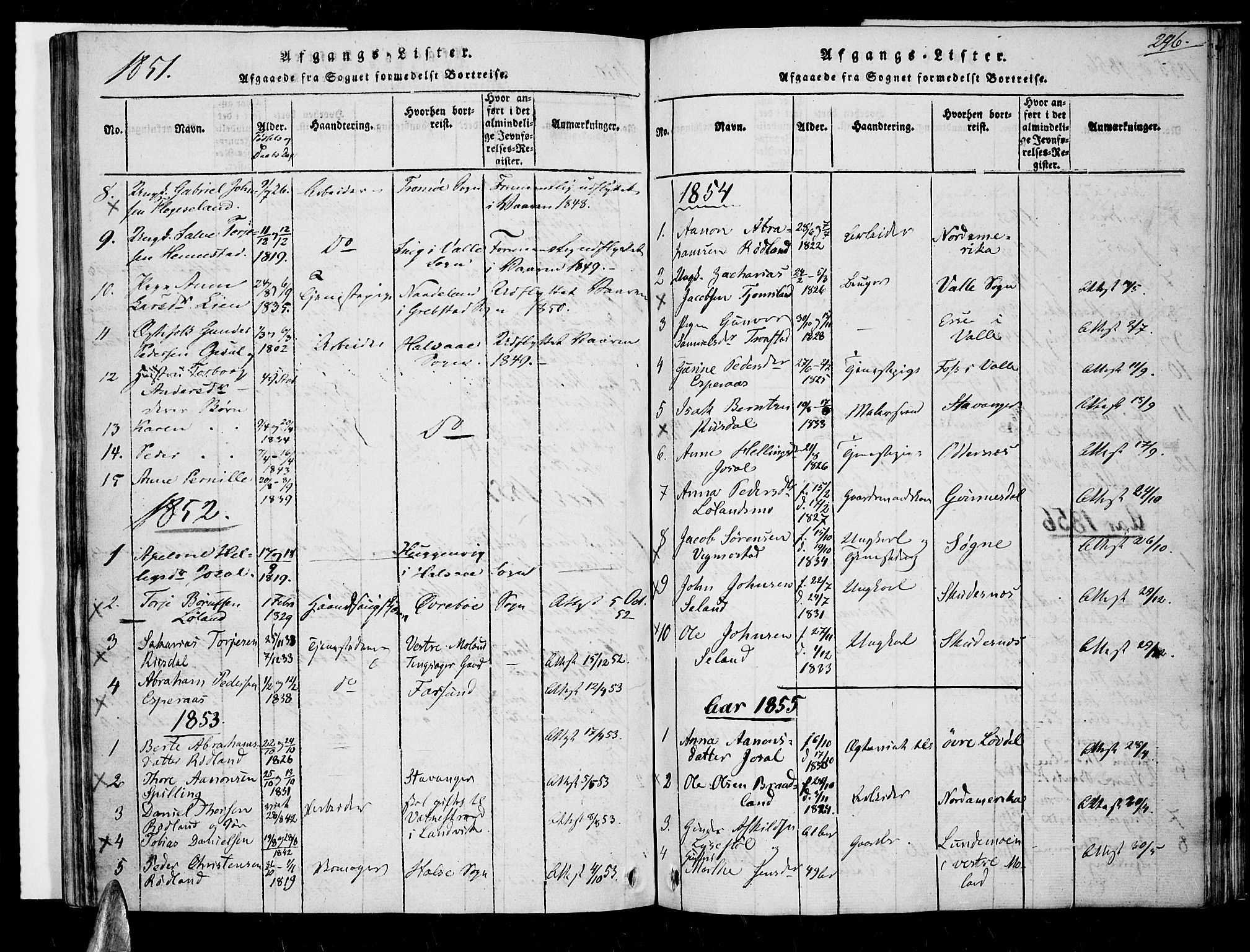 Nord-Audnedal sokneprestkontor, SAK/1111-0032/F/Fa/Fab/L0001: Parish register (official) no. A 1, 1816-1858, p. 296