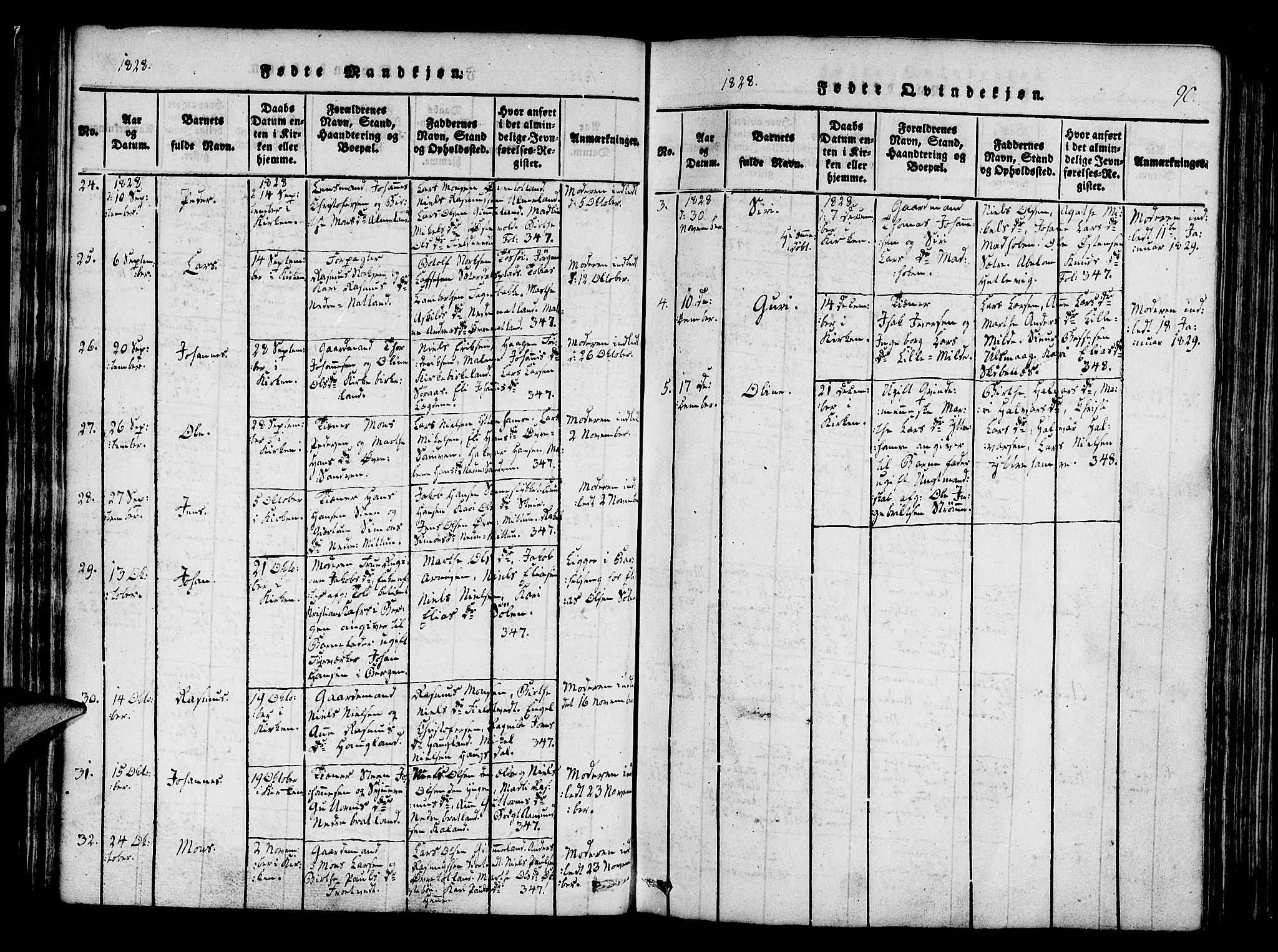 Fana Sokneprestembete, AV/SAB-A-75101/H/Haa/Haaa/L0007: Parish register (official) no. A 7, 1816-1828, p. 90