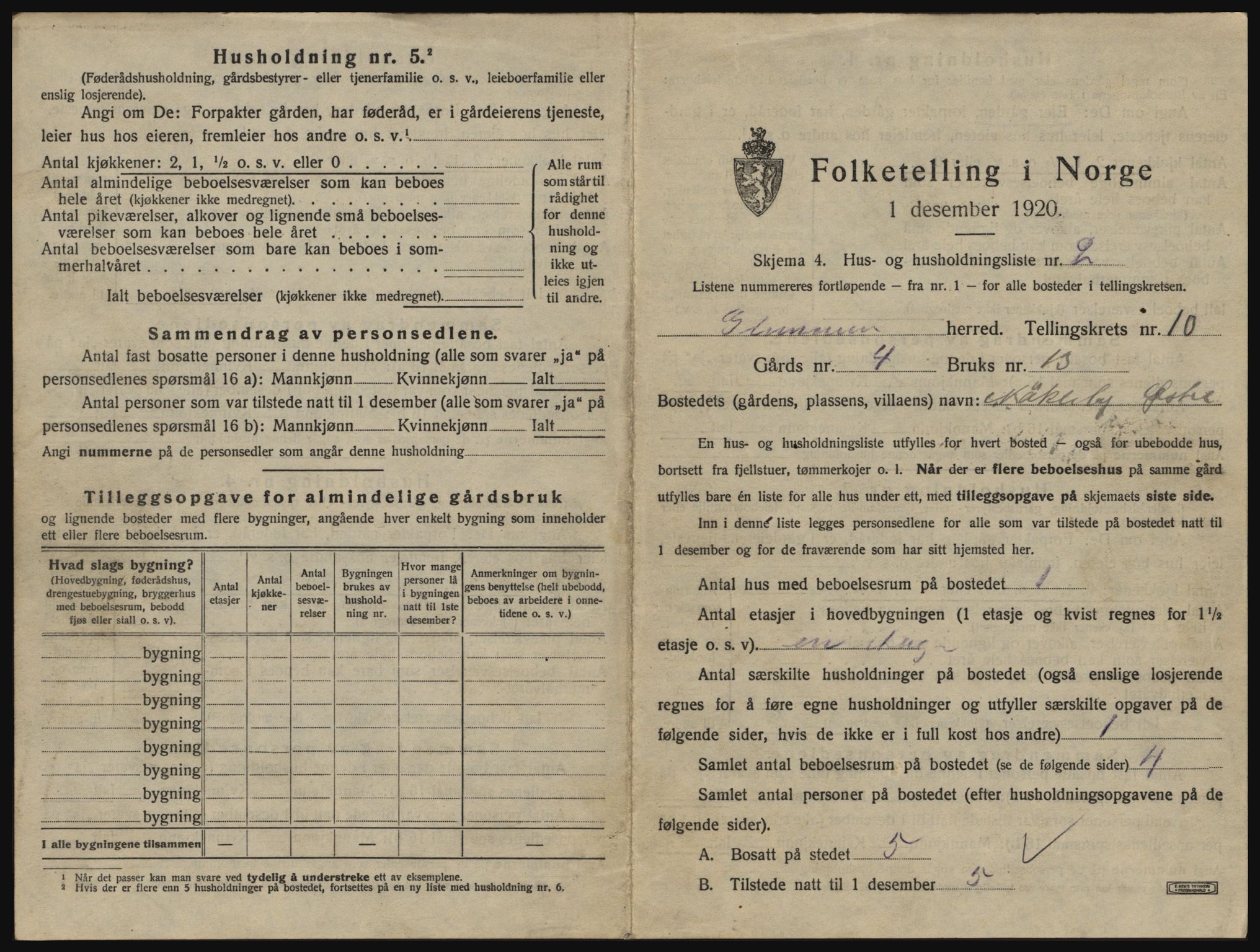 SAO, 1920 census for Glemmen, 1920, p. 1927