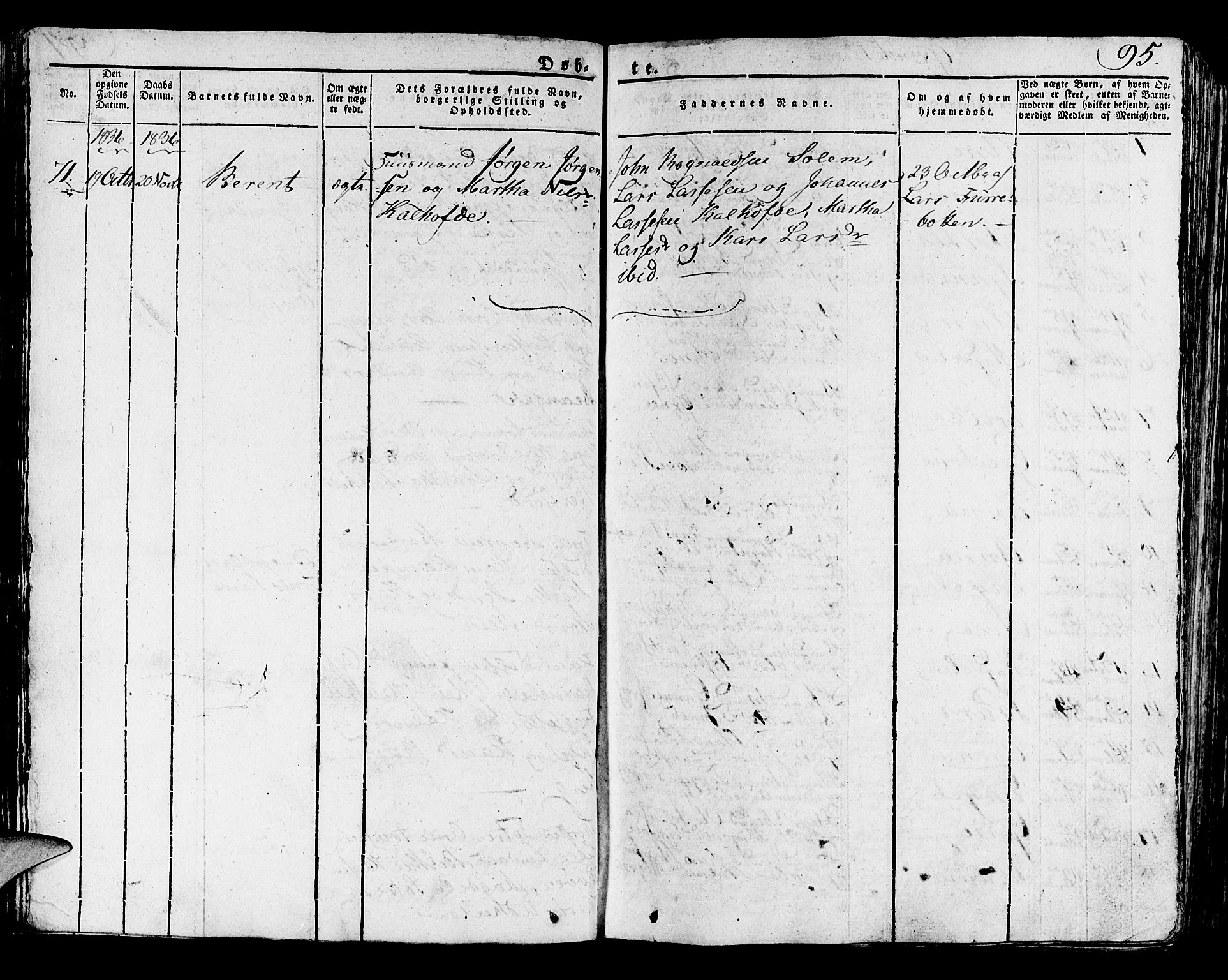 Lindås Sokneprestembete, AV/SAB-A-76701/H/Haa/Haaa/L0008: Parish register (official) no. A 8, 1823-1836, p. 95