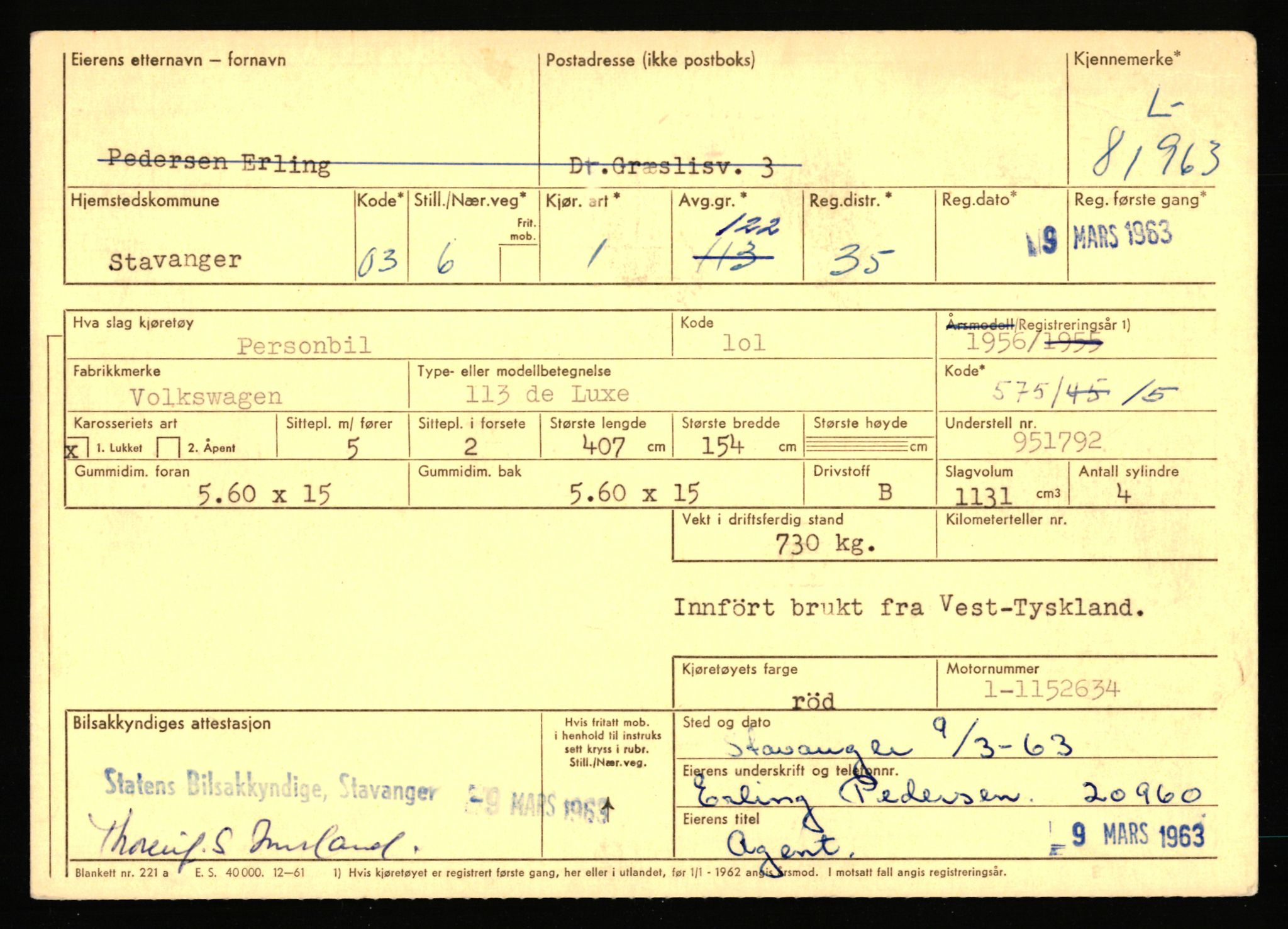 Stavanger trafikkstasjon, SAST/A-101942/0/F/L0071: L-80500 - L-82199, 1930-1971, p. 2411