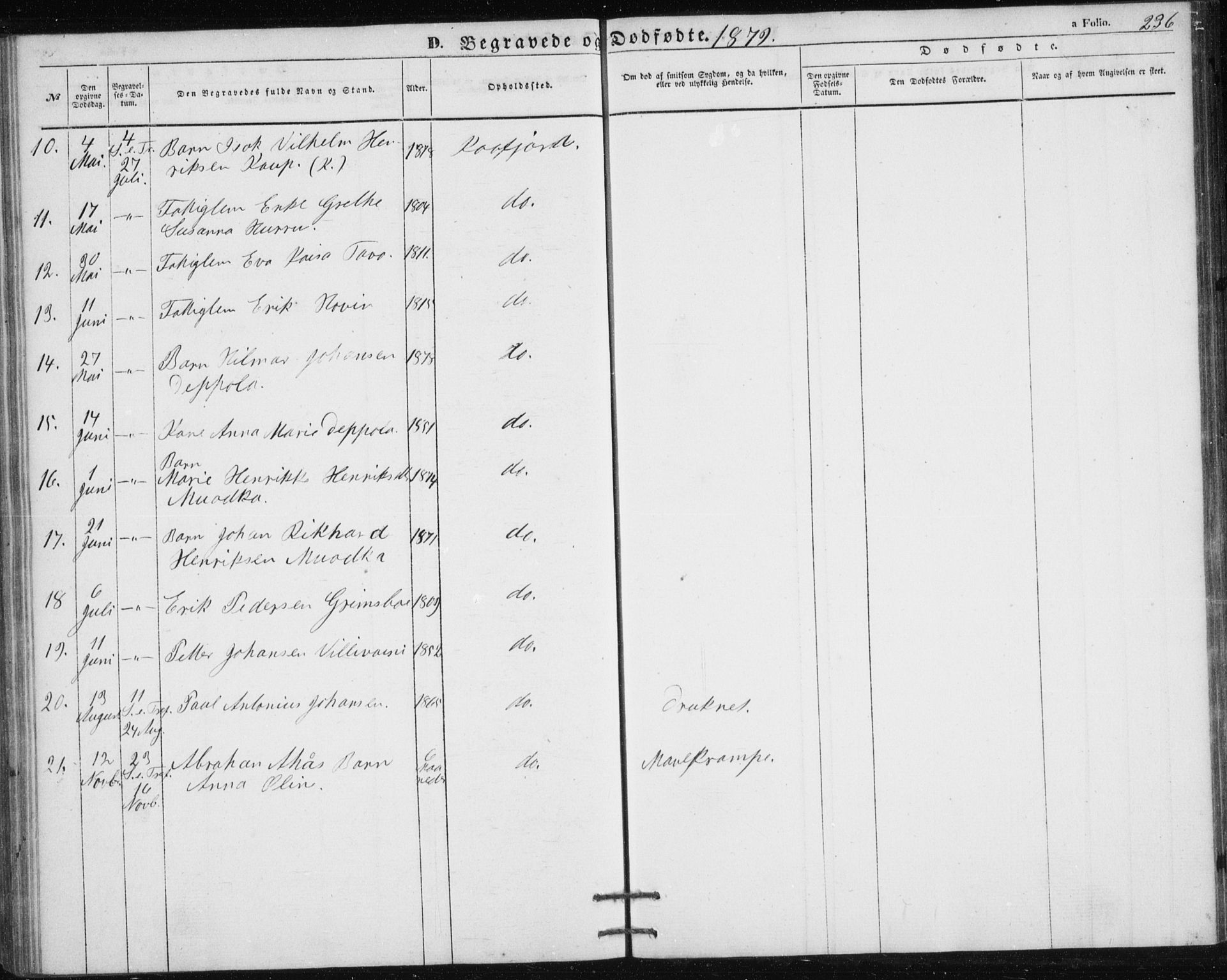 Alta sokneprestkontor, AV/SATØ-S-1338/H/Hb/L0002.klokk: Parish register (copy) no. 2, 1856-1880, p. 236