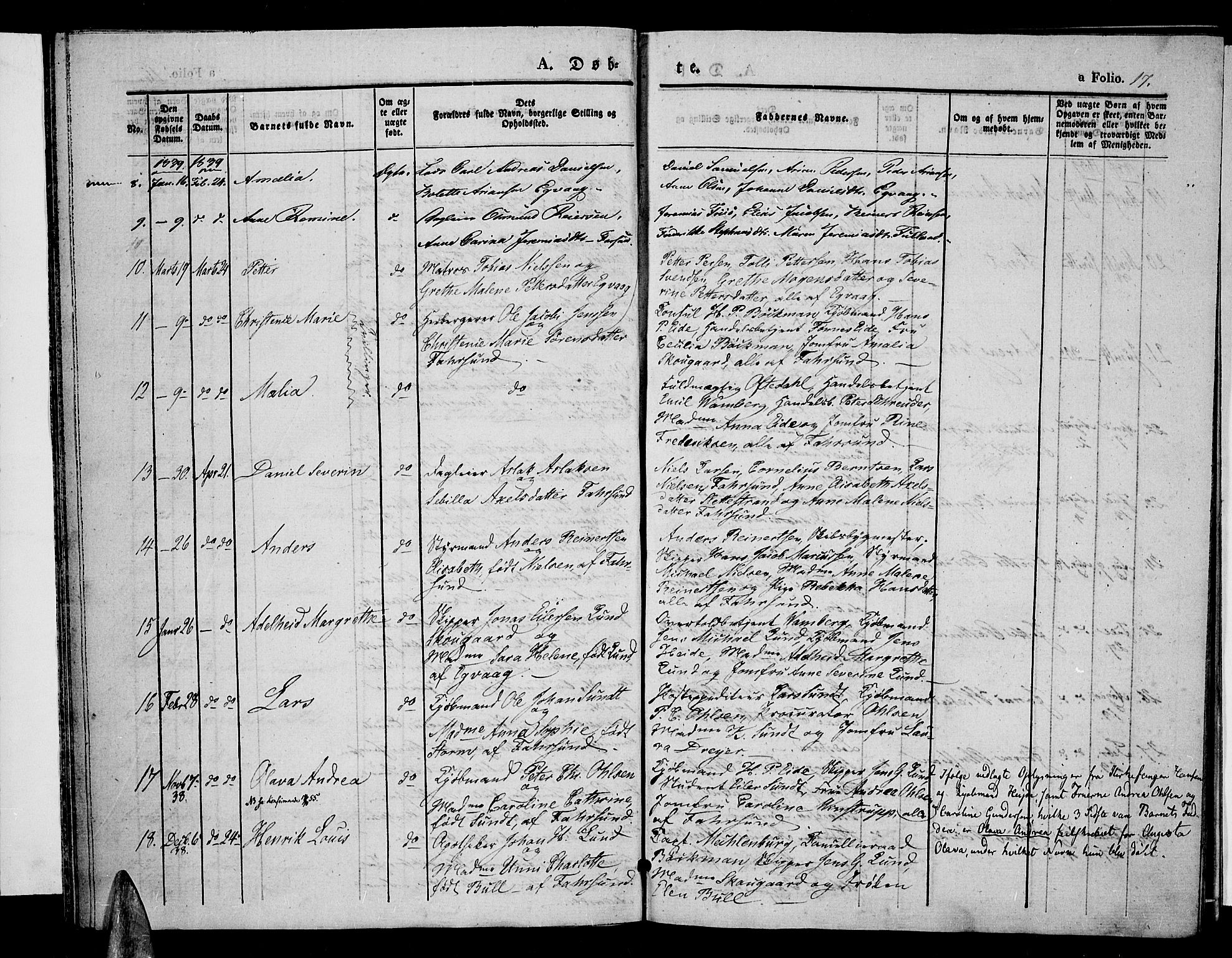 Farsund sokneprestkontor, SAK/1111-0009/F/Fa/L0003: Parish register (official) no. A 3, 1836-1846, p. 17