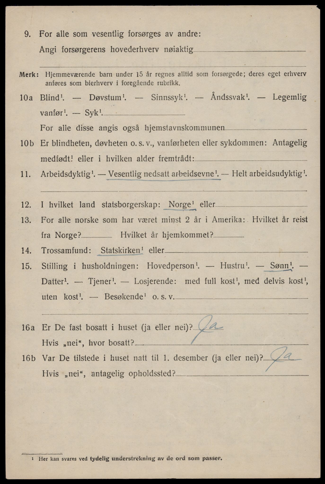 SAST, 1920 census for Torvastad, 1920, p. 1987