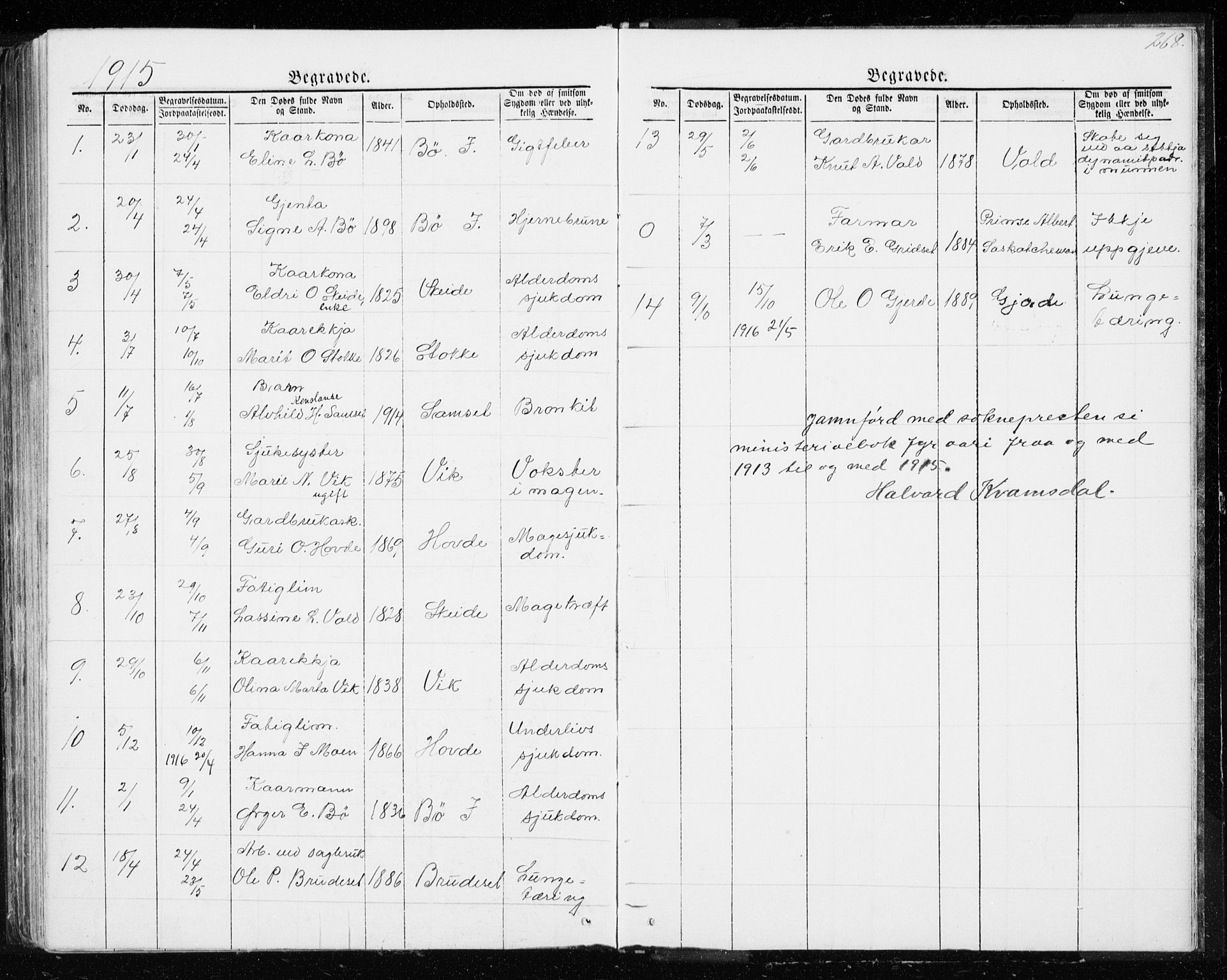 Ministerialprotokoller, klokkerbøker og fødselsregistre - Møre og Romsdal, AV/SAT-A-1454/543/L0564: Parish register (copy) no. 543C02, 1867-1915, p. 268