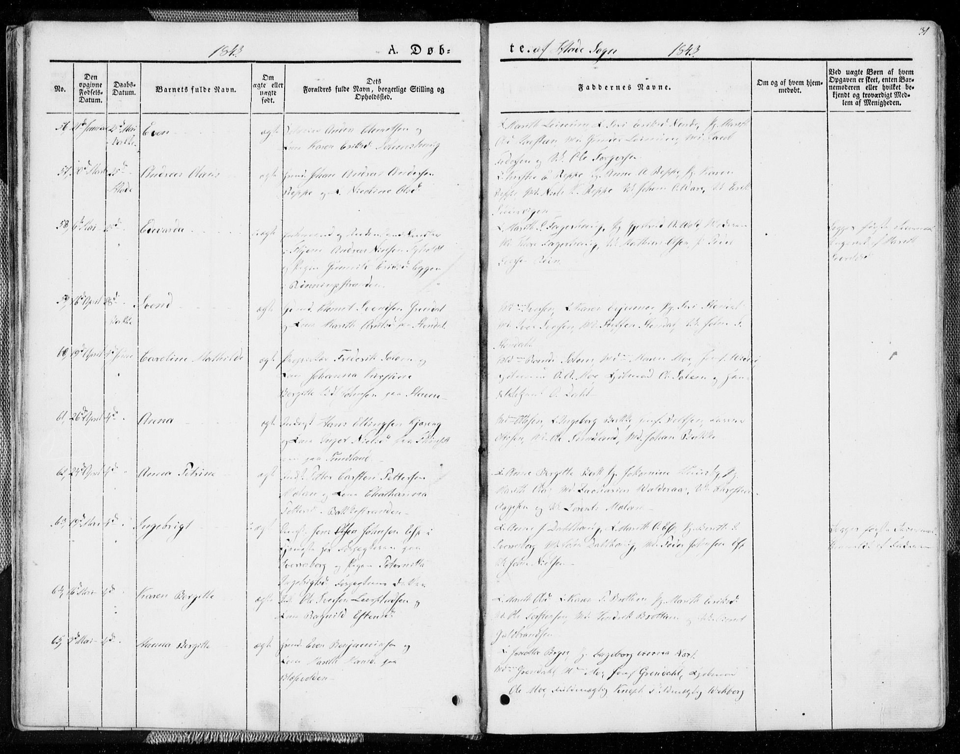 Ministerialprotokoller, klokkerbøker og fødselsregistre - Sør-Trøndelag, AV/SAT-A-1456/606/L0290: Parish register (official) no. 606A05, 1841-1847, p. 31