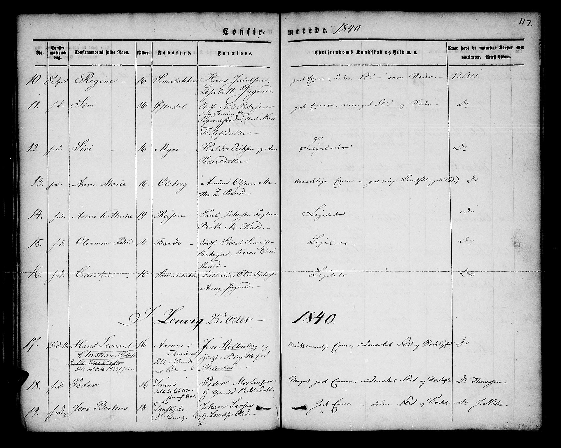 Lenvik sokneprestembete, SATØ/S-1310/H/Ha/Haa/L0004kirke: Parish register (official) no. 4, 1832-1844, p. 117
