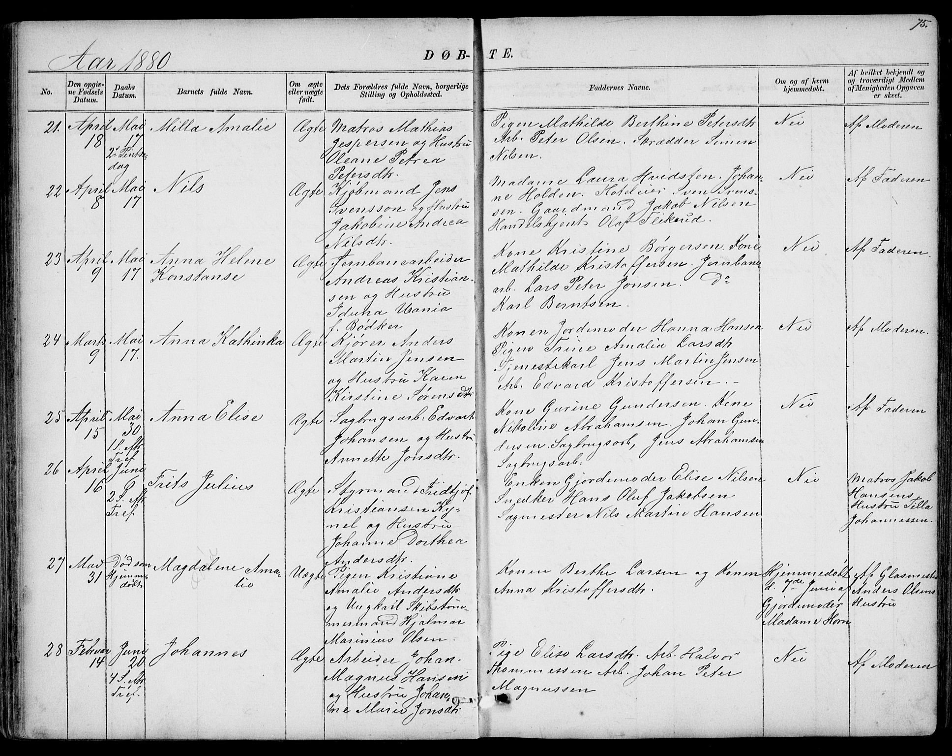 Larvik kirkebøker, AV/SAKO-A-352/G/Gb/L0003: Parish register (copy) no. II 3, 1867-1899, p. 75