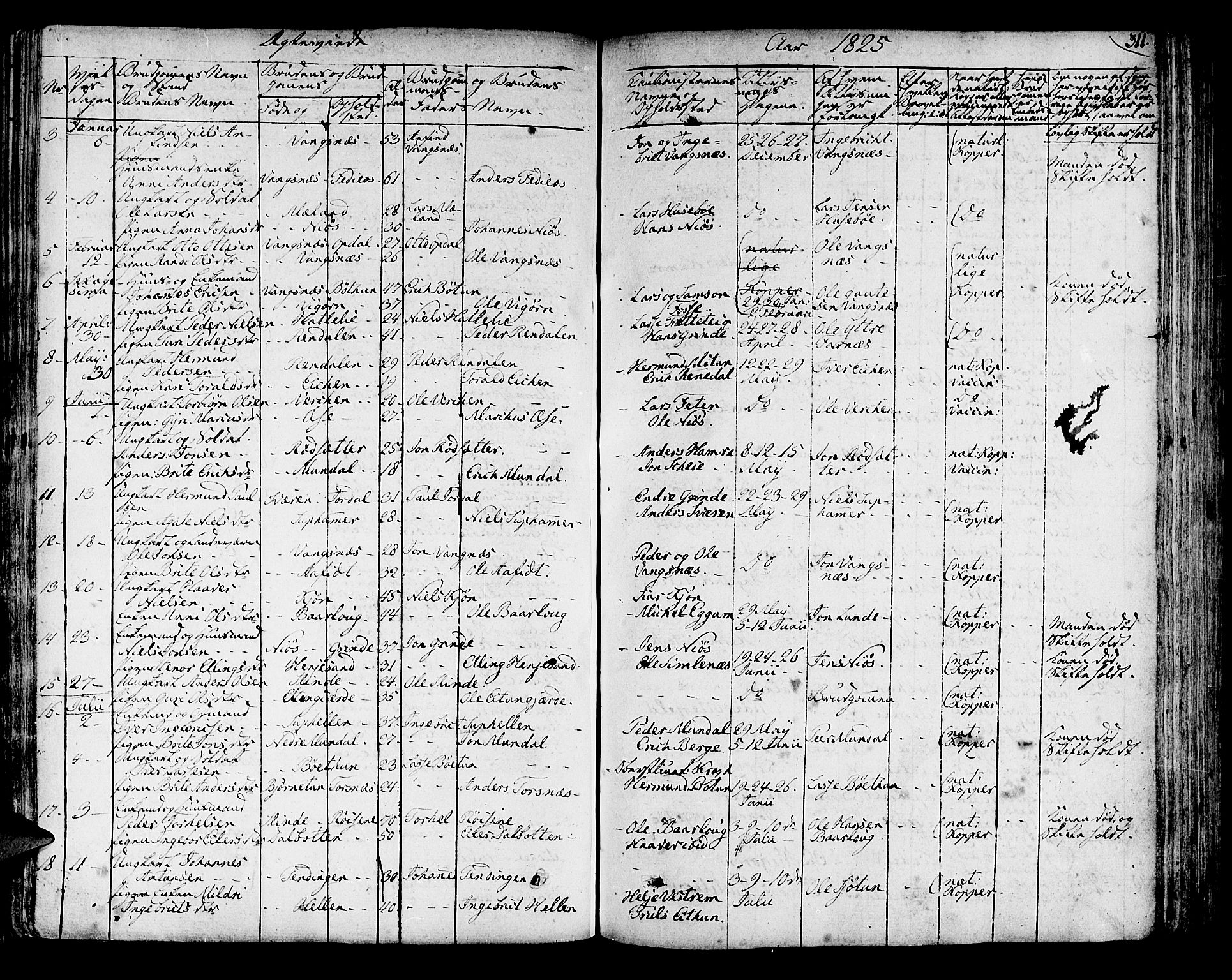 Leikanger sokneprestembete, AV/SAB-A-81001/H/Haa/Haaa/L0006: Parish register (official) no. A 6, 1810-1838, p. 311