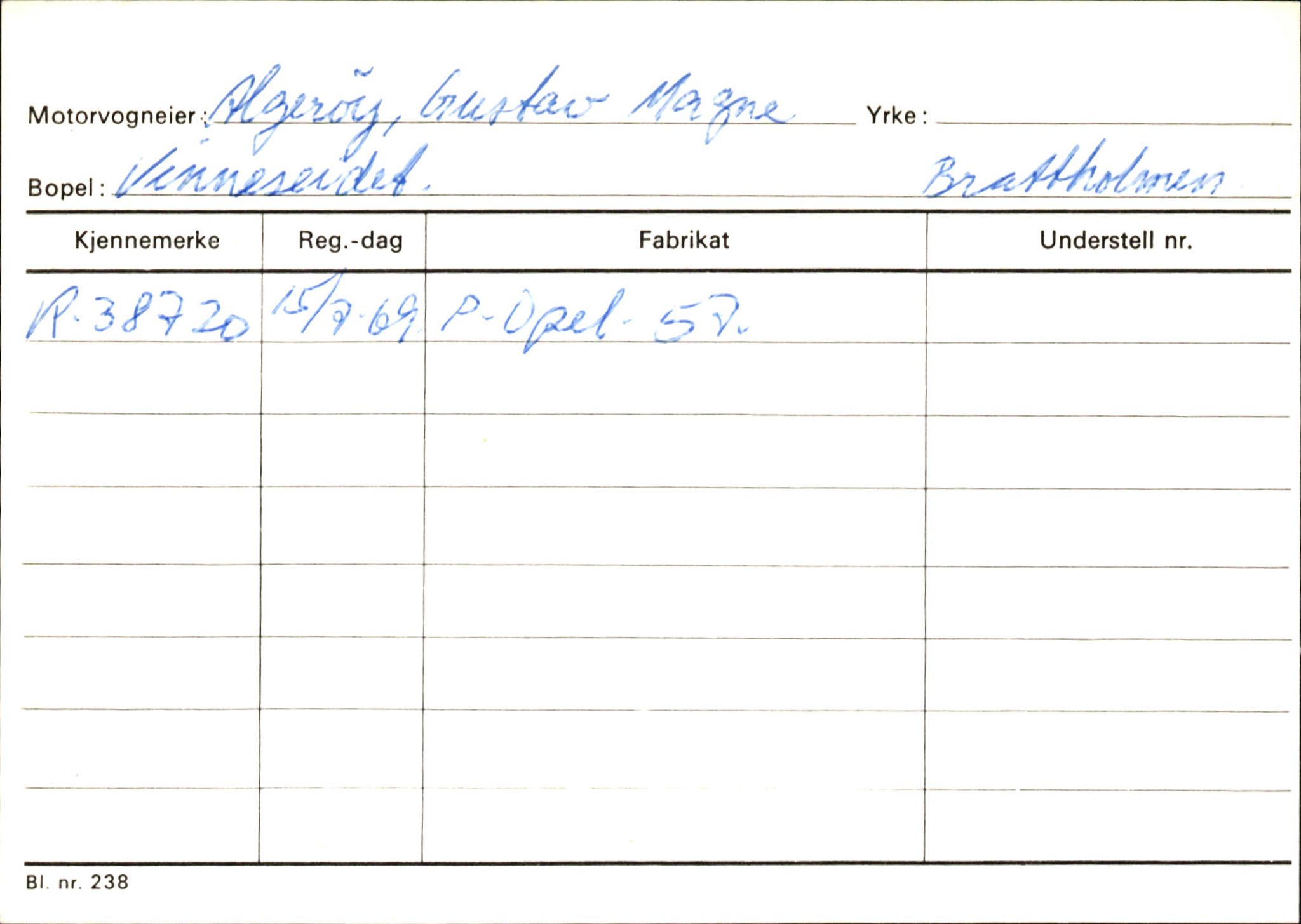 Statens vegvesen, Hordaland vegkontor, SAB/A-5201/2/Ha/L0001: R-eierkort A, 1920-1971, p. 388