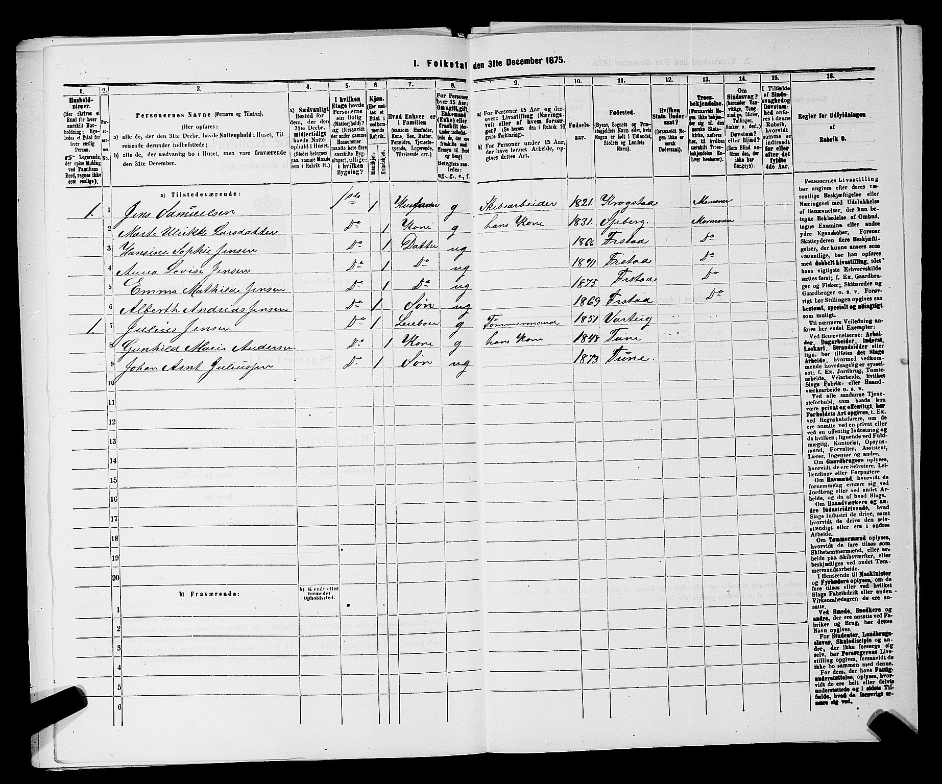 RA, 1875 census for 0103B Fredrikstad/Fredrikstad, 1875, p. 758