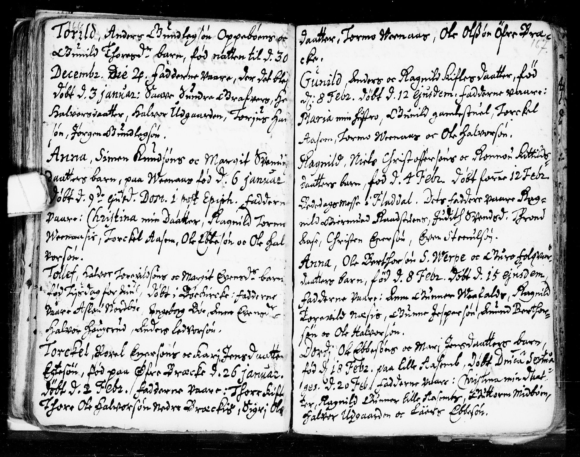 Seljord kirkebøker, SAKO/A-20/F/Fa/L0002: Parish register (official) no. I 2, 1689-1713, p. 166-167