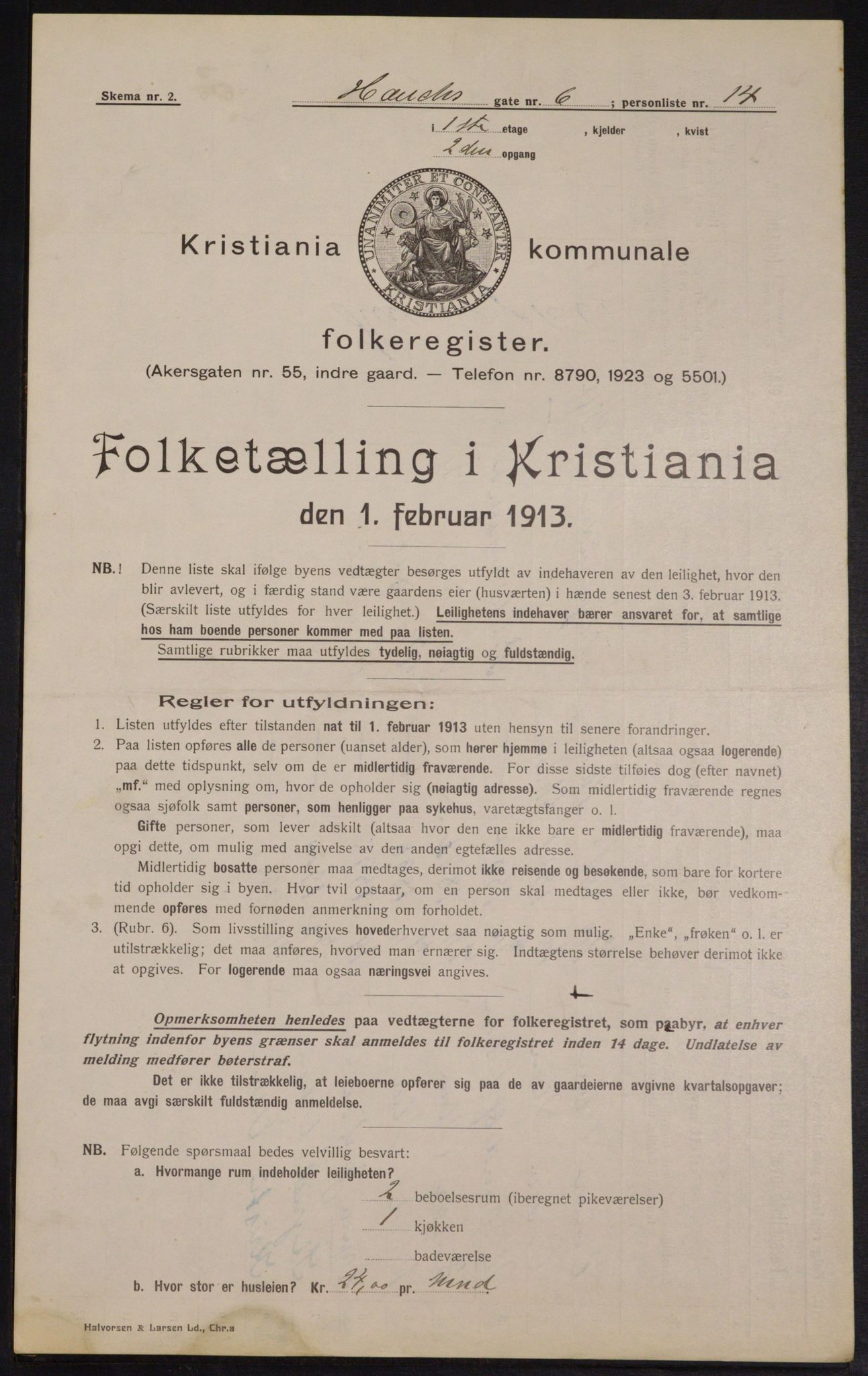 OBA, Municipal Census 1913 for Kristiania, 1913, p. 35247