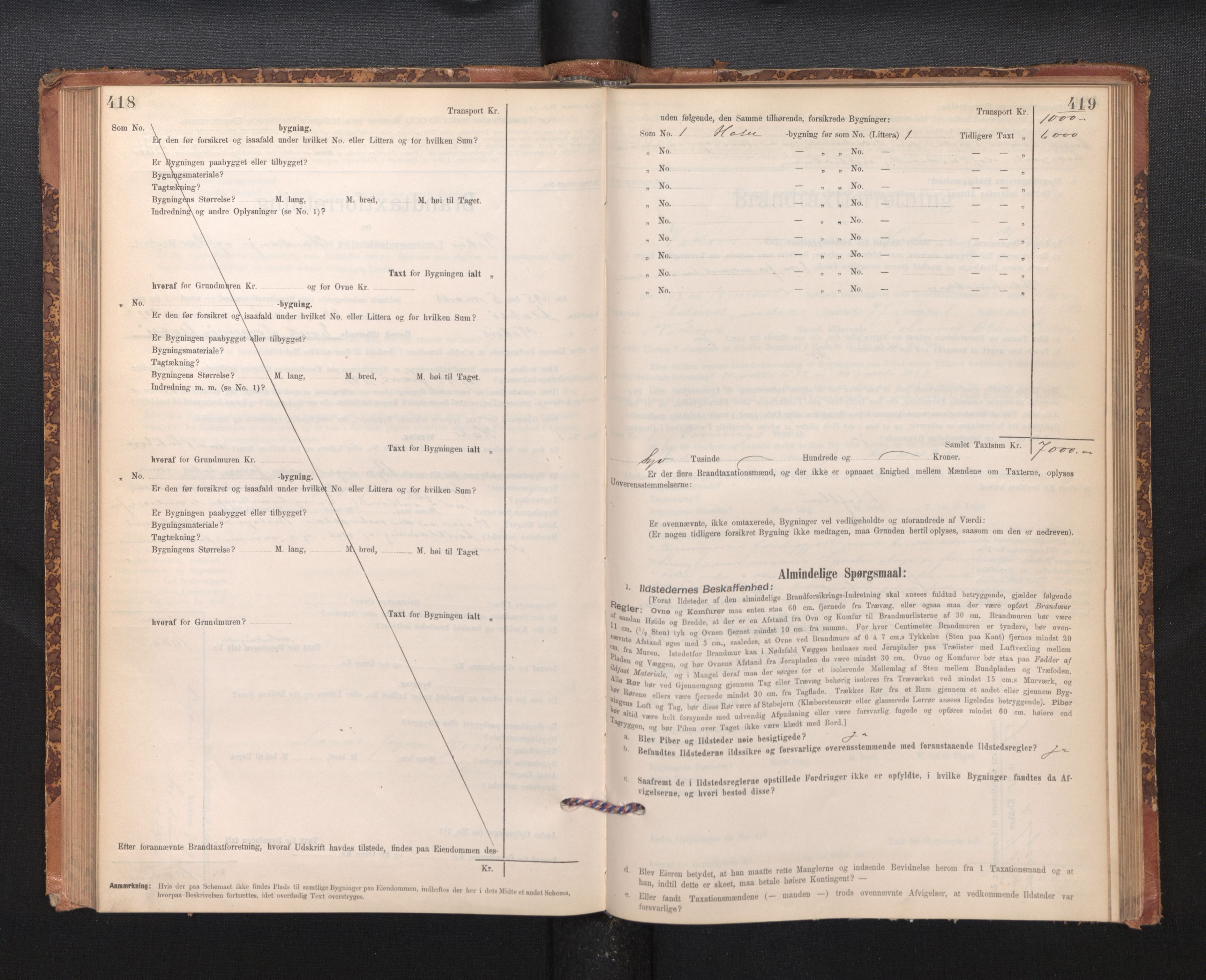 Lensmannen i Kvam, AV/SAB-A-33201/0012/L0005: Branntakstprotokoll, skjematakst, 1894-1913, p. 418-419