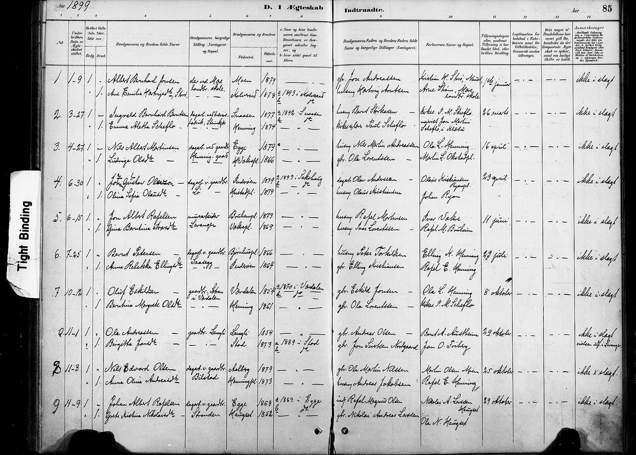 Ministerialprotokoller, klokkerbøker og fødselsregistre - Nord-Trøndelag, SAT/A-1458/738/L0364: Parish register (official) no. 738A01, 1884-1902, p. 85