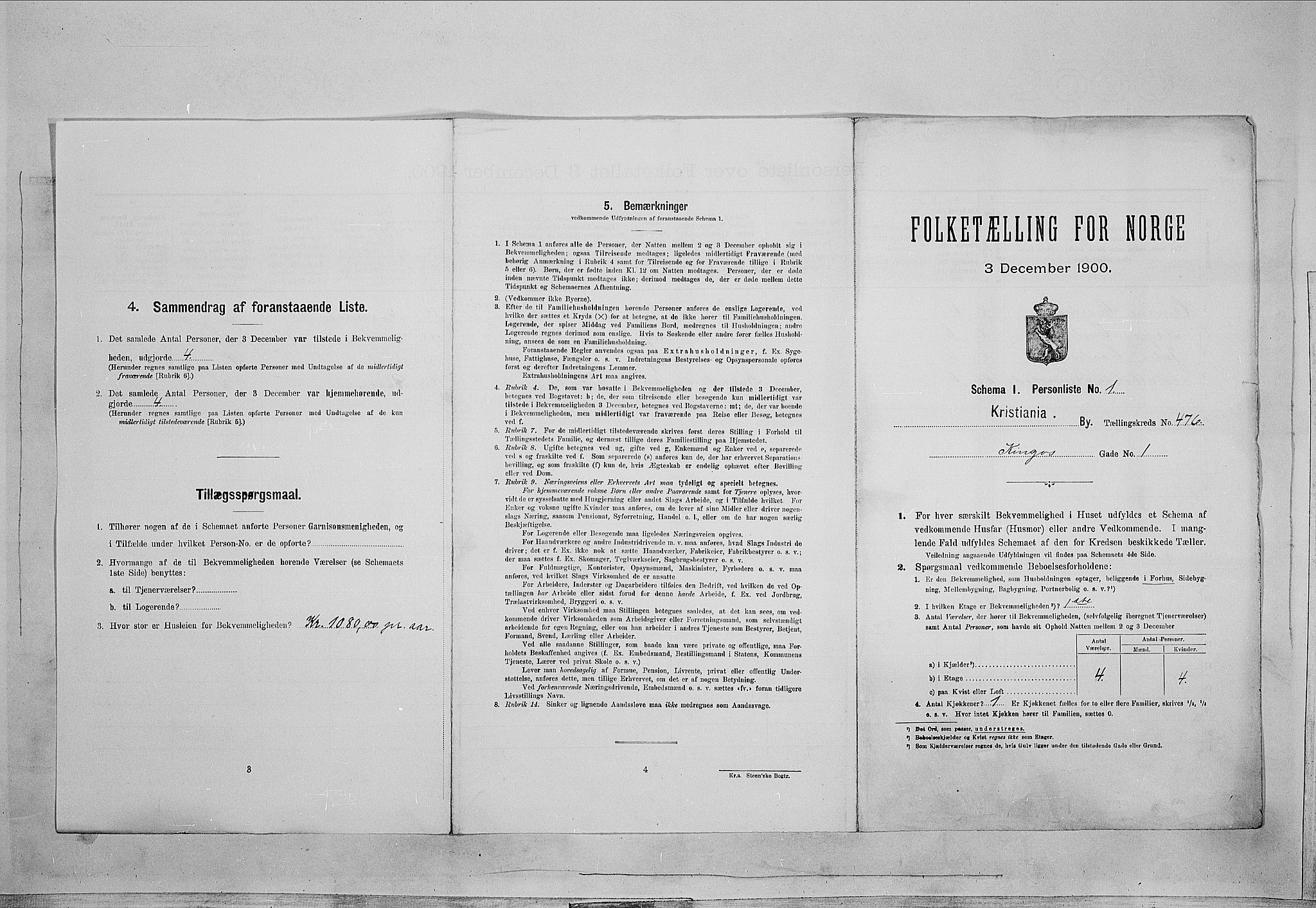 SAO, 1900 census for Kristiania, 1900, p. 45408