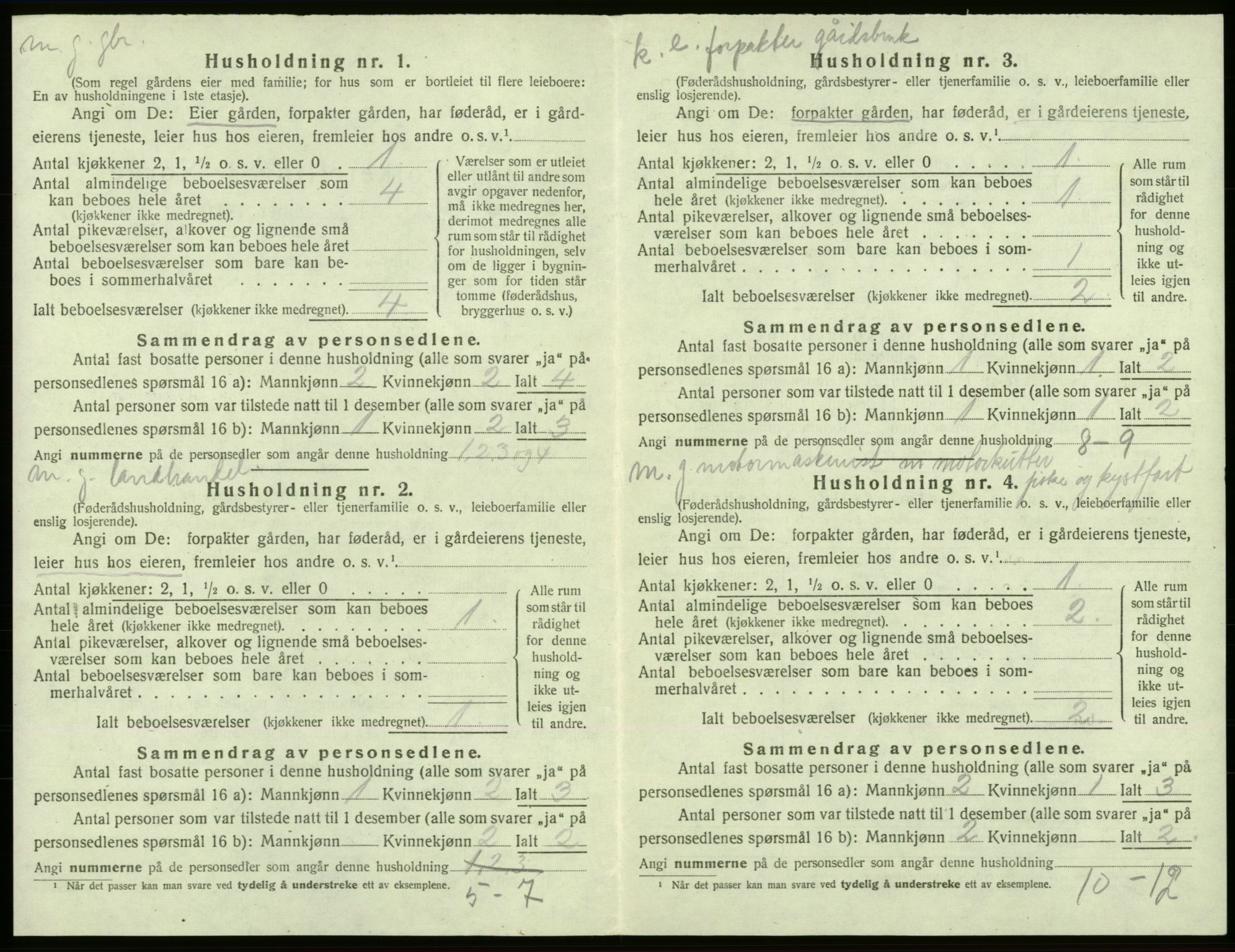 SAB, 1920 census for Moster, 1920, p. 265