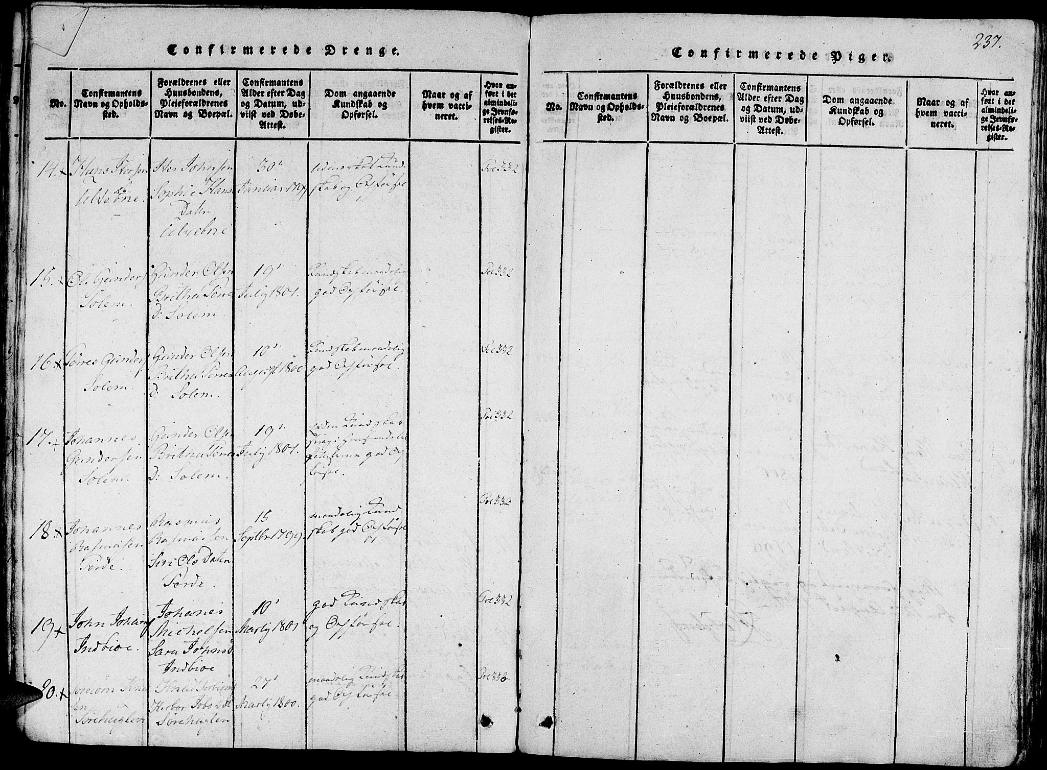 Fjelberg sokneprestembete, AV/SAB-A-75201/H/Haa: Parish register (official) no. A 4, 1816-1822, p. 237