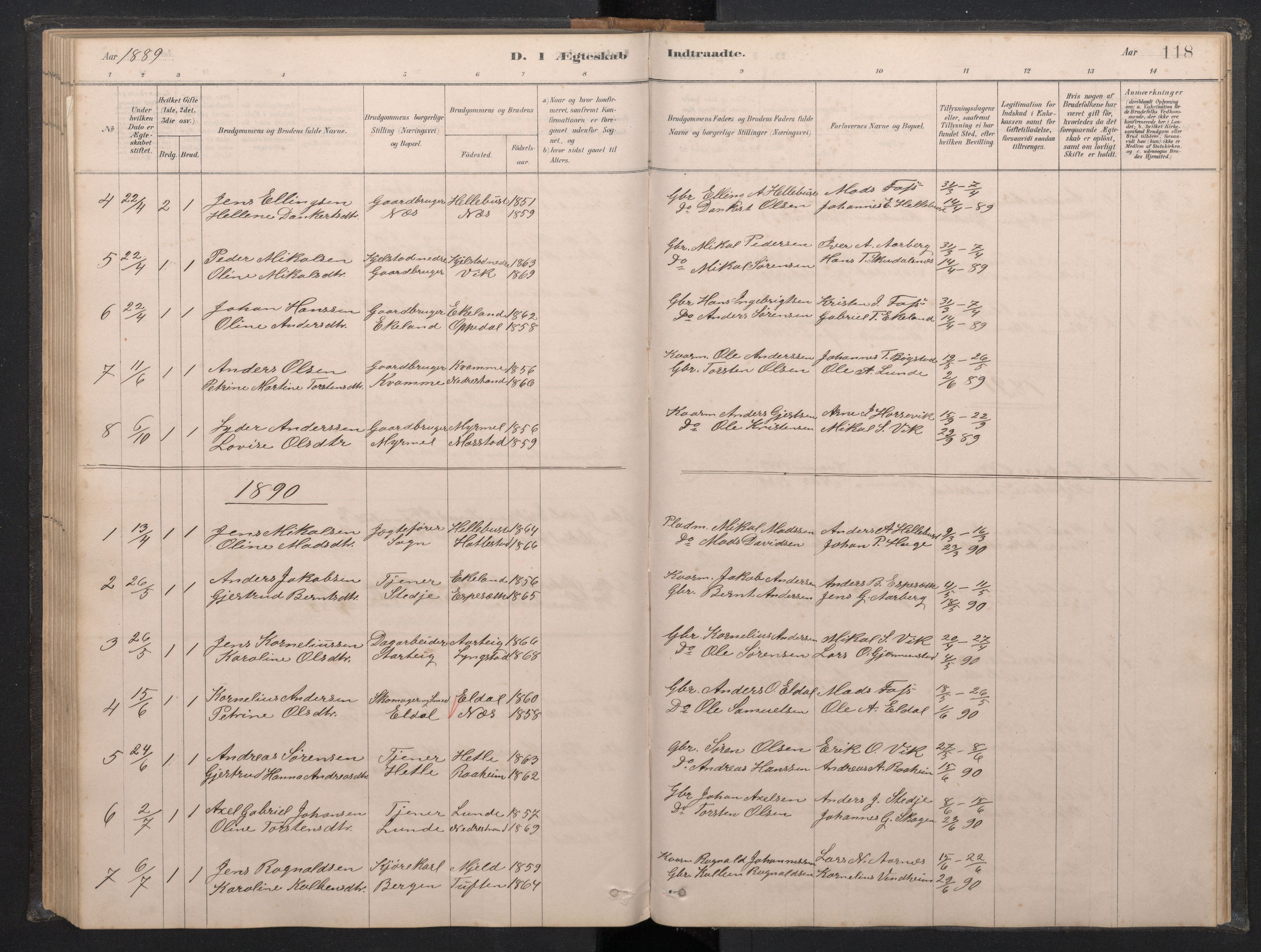 Gaular sokneprestembete, SAB/A-80001/H/Hab: Parish register (copy) no. C 3, 1878-1897, p. 117b-118a