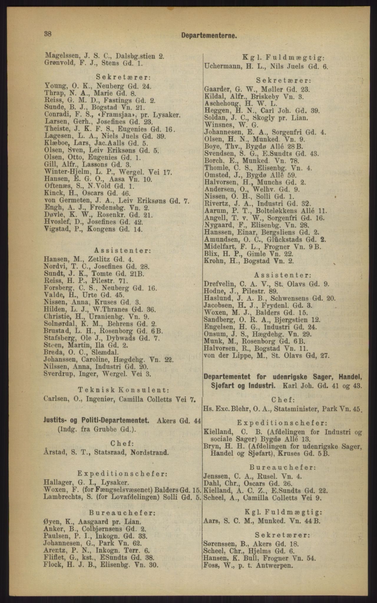 Kristiania/Oslo adressebok, PUBL/-, 1903, p. 38