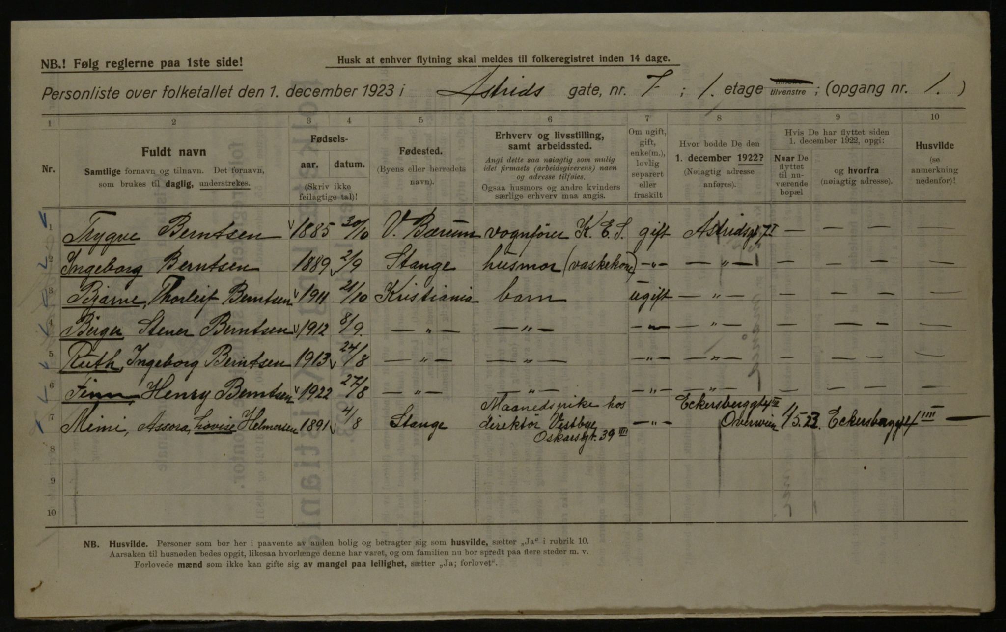 OBA, Municipal Census 1923 for Kristiania, 1923, p. 19163