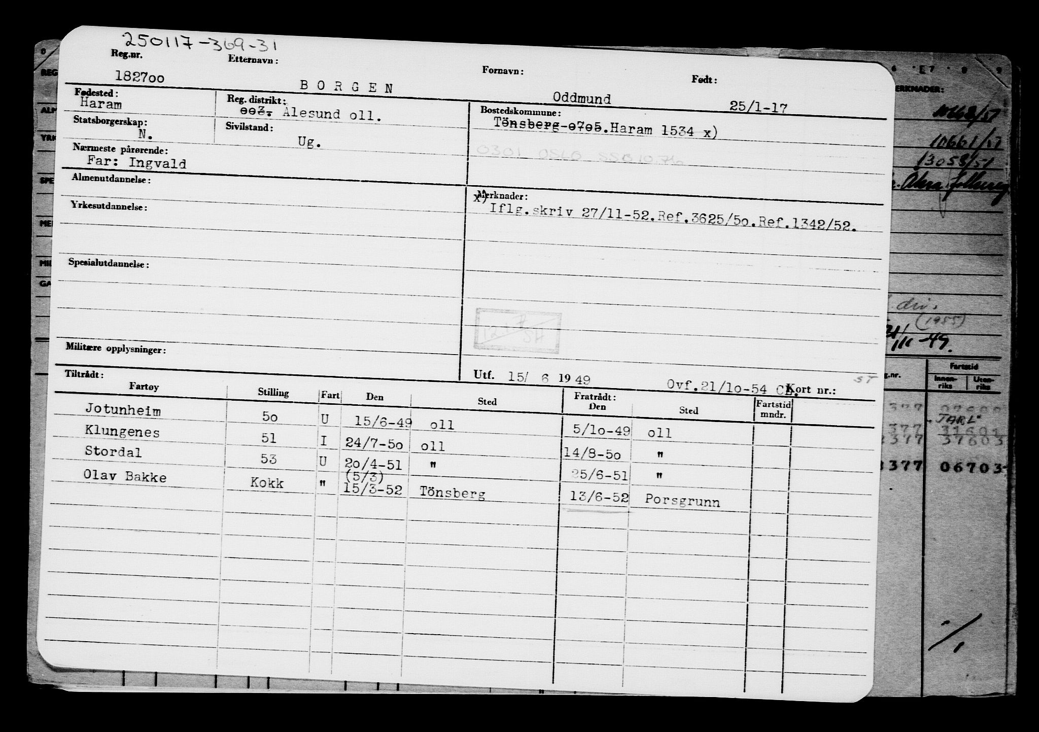 Direktoratet for sjømenn, AV/RA-S-3545/G/Gb/L0145: Hovedkort, 1917, p. 458