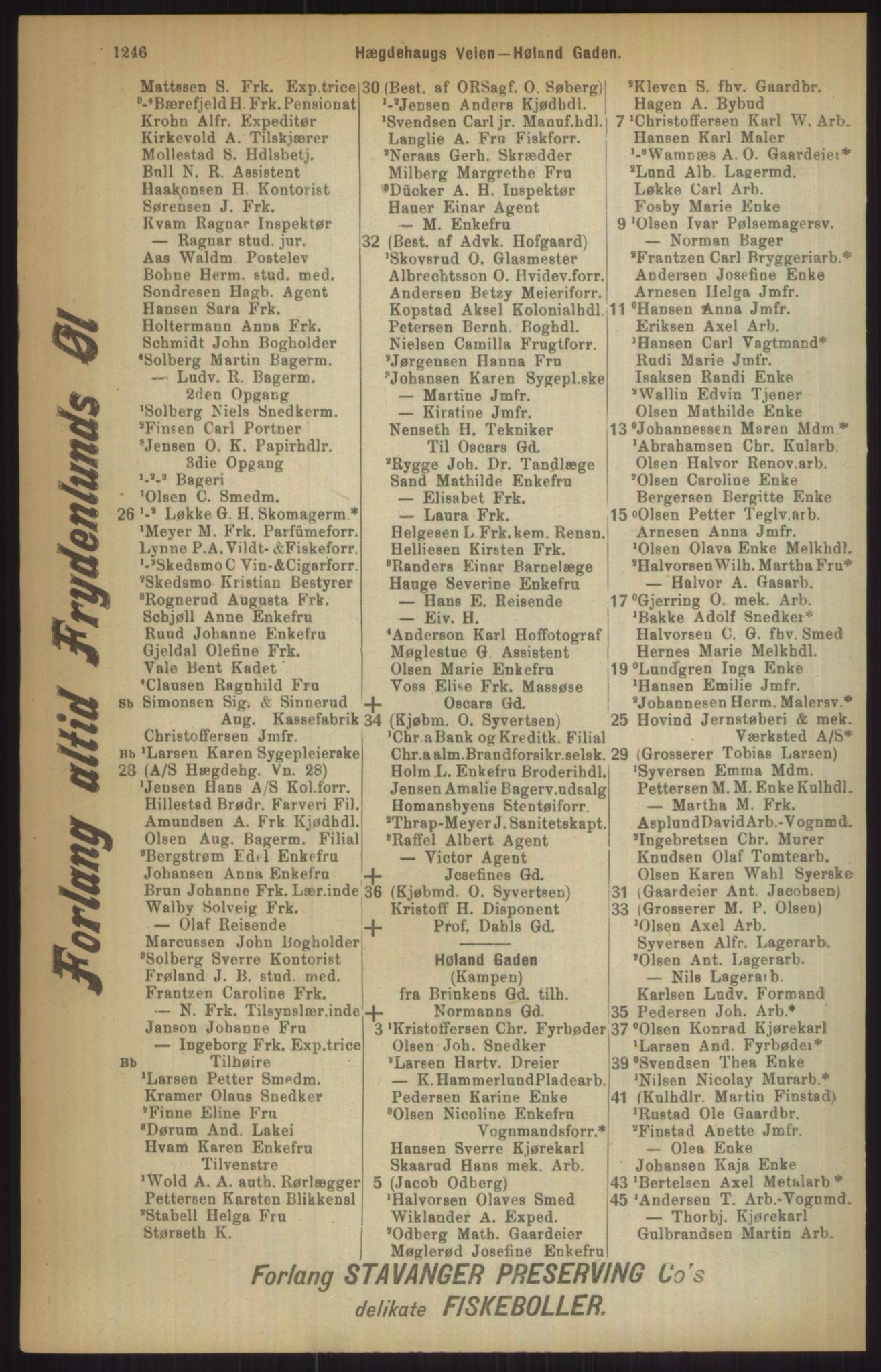 Kristiania/Oslo adressebok, PUBL/-, 1911, p. 1246