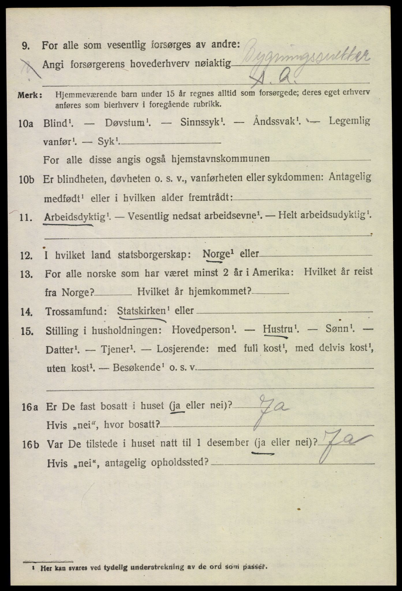 SAH, 1920 census for Vinger, 1920, p. 6181