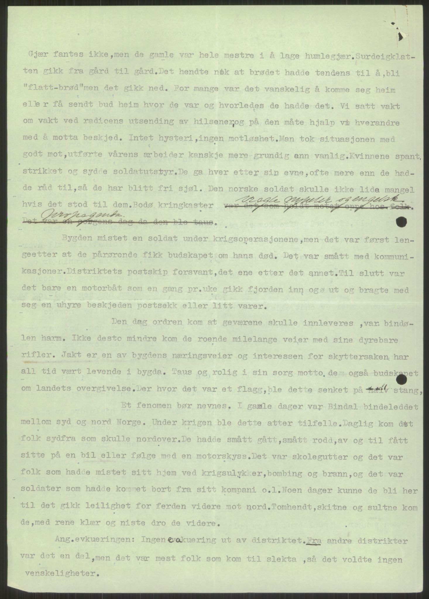 Forsvaret, Forsvarets krigshistoriske avdeling, AV/RA-RAFA-2017/Y/Ya/L0017: II-C-11-31 - Fylkesmenn.  Rapporter om krigsbegivenhetene 1940., 1940, p. 49