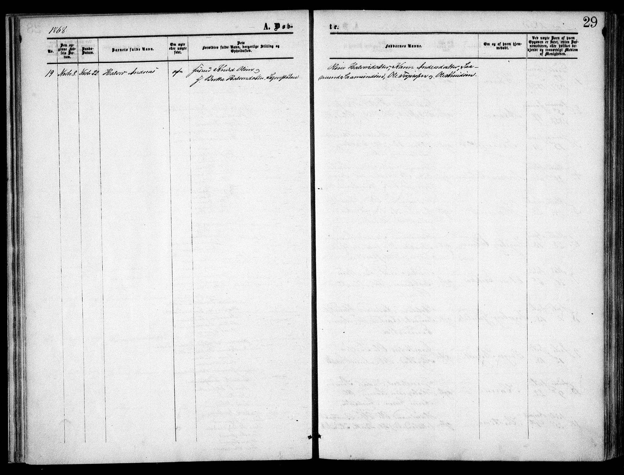 Austre Moland sokneprestkontor, AV/SAK-1111-0001/F/Fa/Faa/L0008: Parish register (official) no. A 8, 1858-1868, p. 29