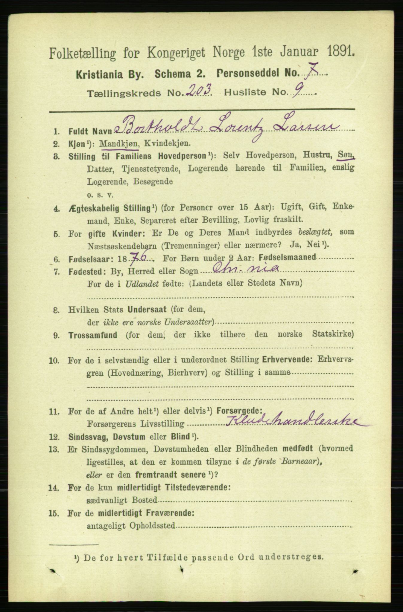 RA, 1891 census for 0301 Kristiania, 1891, p. 122201