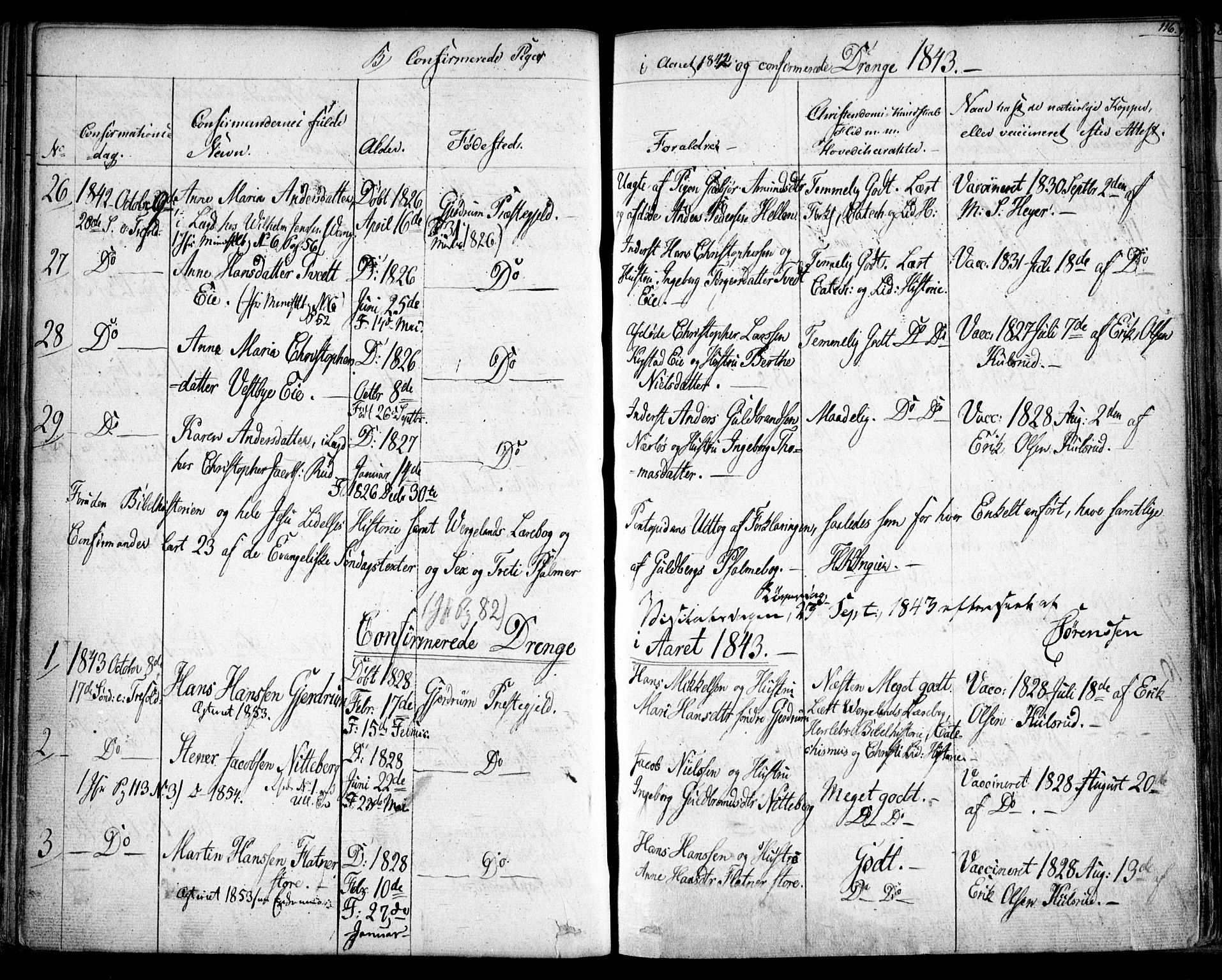 Gjerdrum prestekontor Kirkebøker, AV/SAO-A-10412b/F/Fa/L0005: Parish register (official) no. I 5, 1835-1845, p. 116