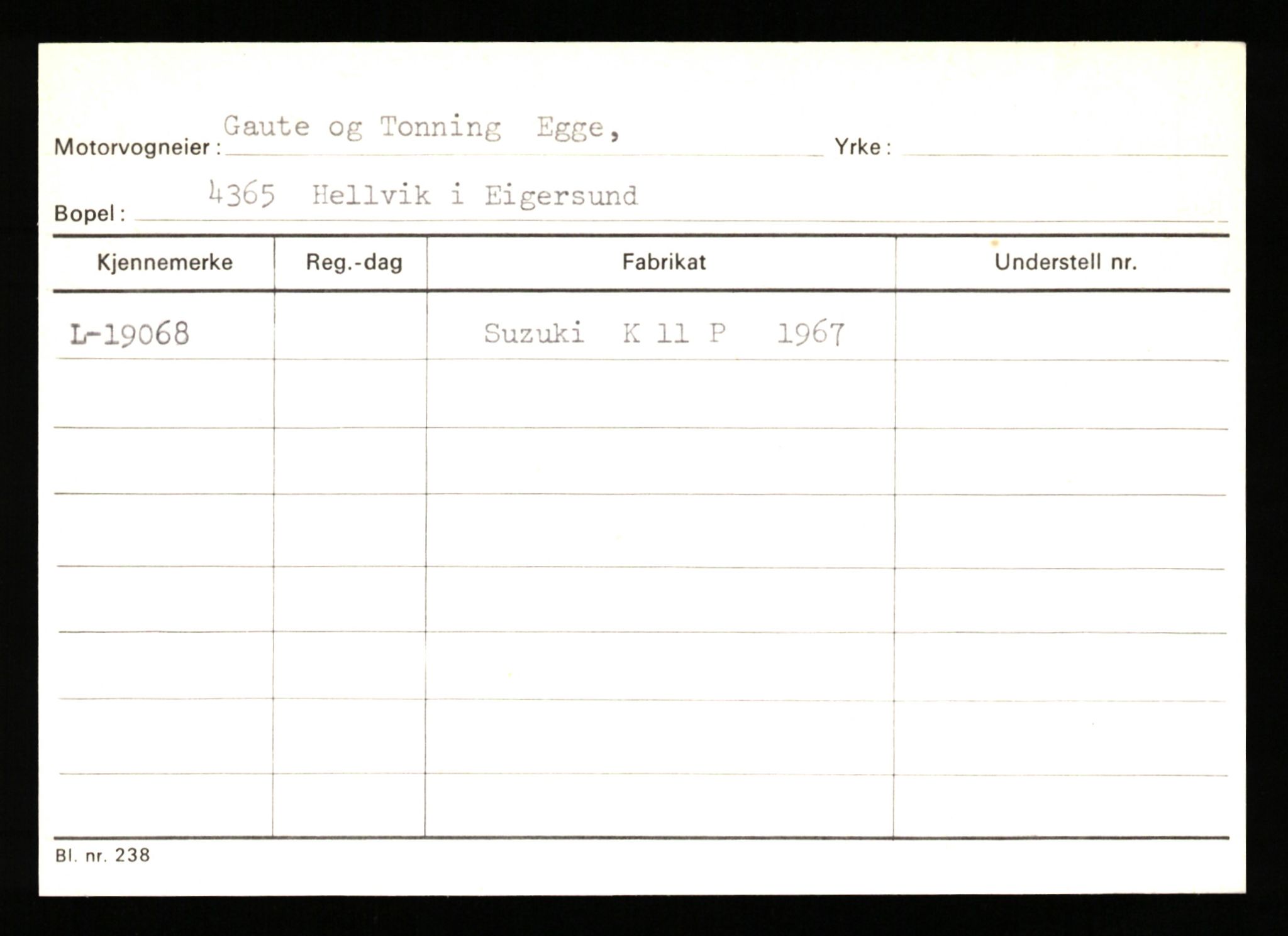 Stavanger trafikkstasjon, SAST/A-101942/0/H/L0007: Egerøy - Eppeland, 1930-1971, p. 7