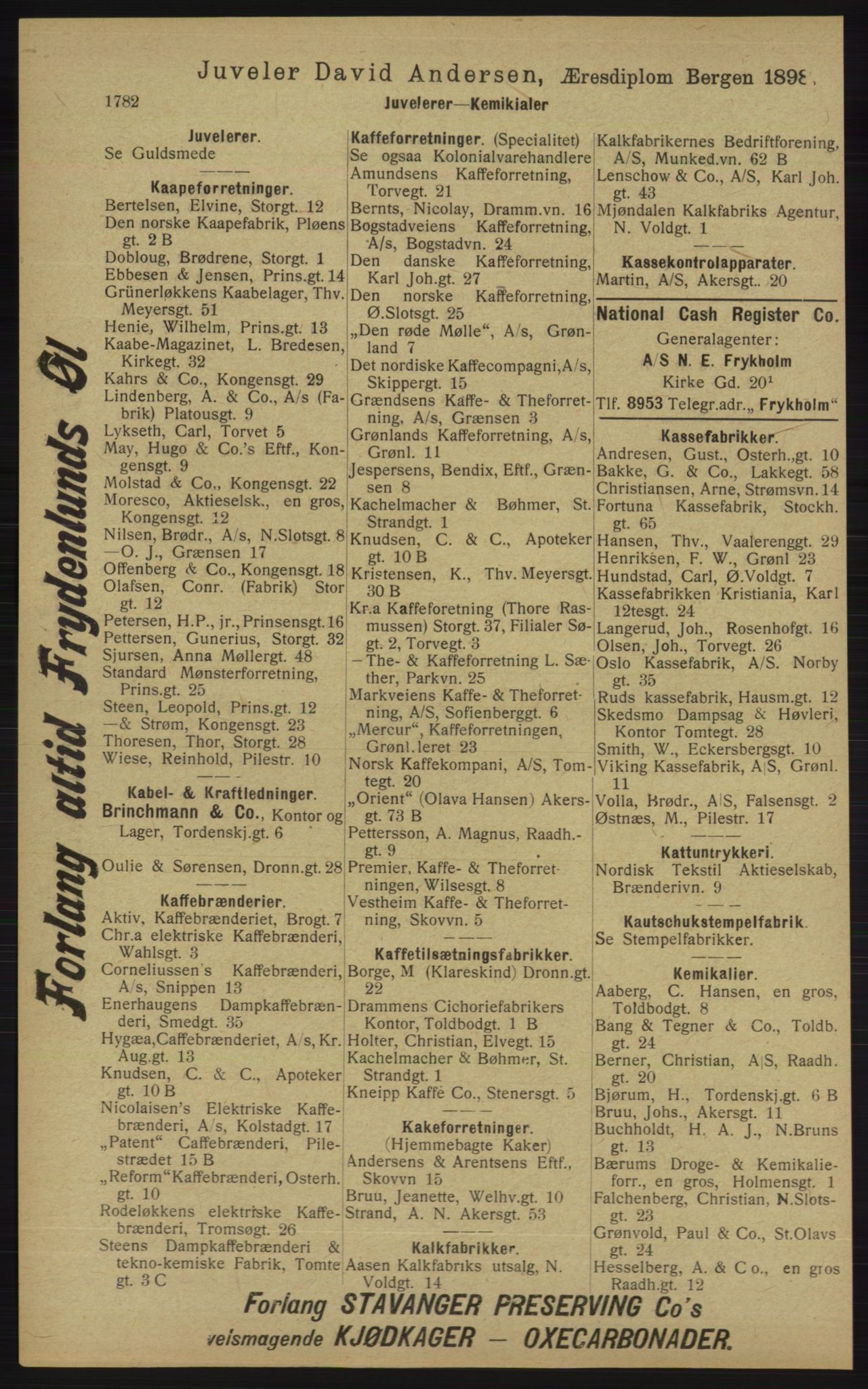 Kristiania/Oslo adressebok, PUBL/-, 1913, p. 1738
