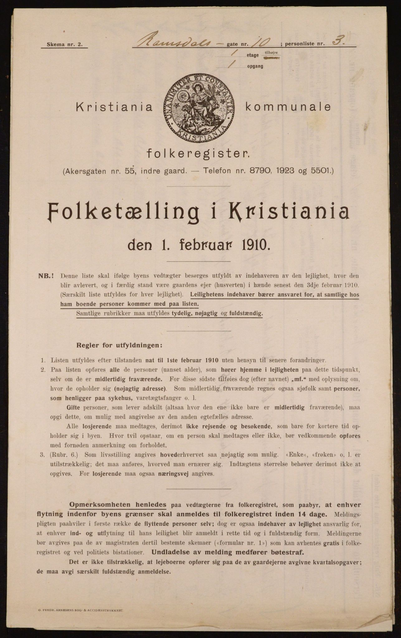 OBA, Municipal Census 1910 for Kristiania, 1910, p. 79689